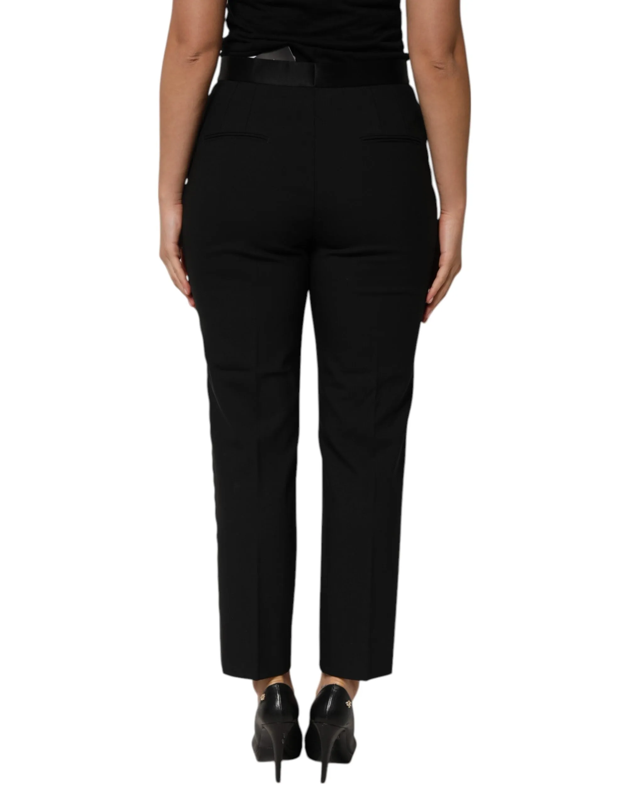 Black Wool HighWaist Tapered Trouser Pants sold by Lord & Taylor product image thumbnail 4