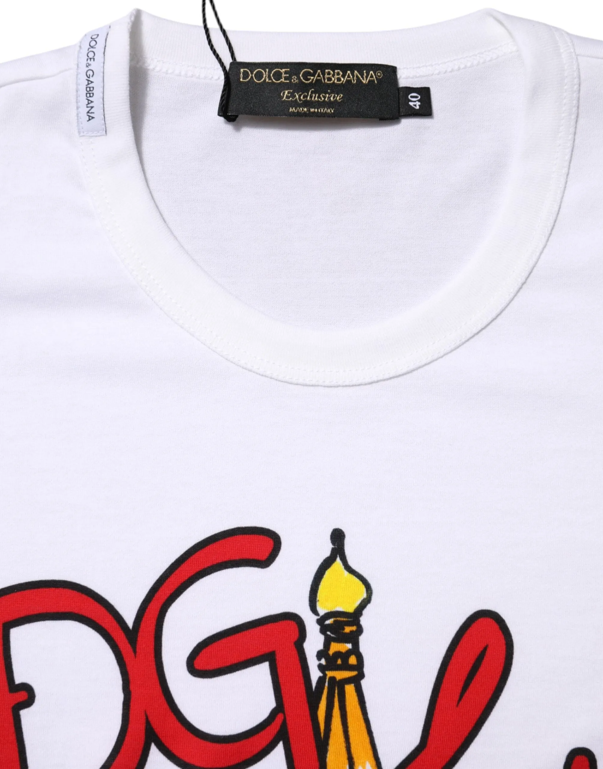 White DG Loves Moscow Cotton Crew Neck T-shirt sold by Lord & Taylor product image thumbnail 4