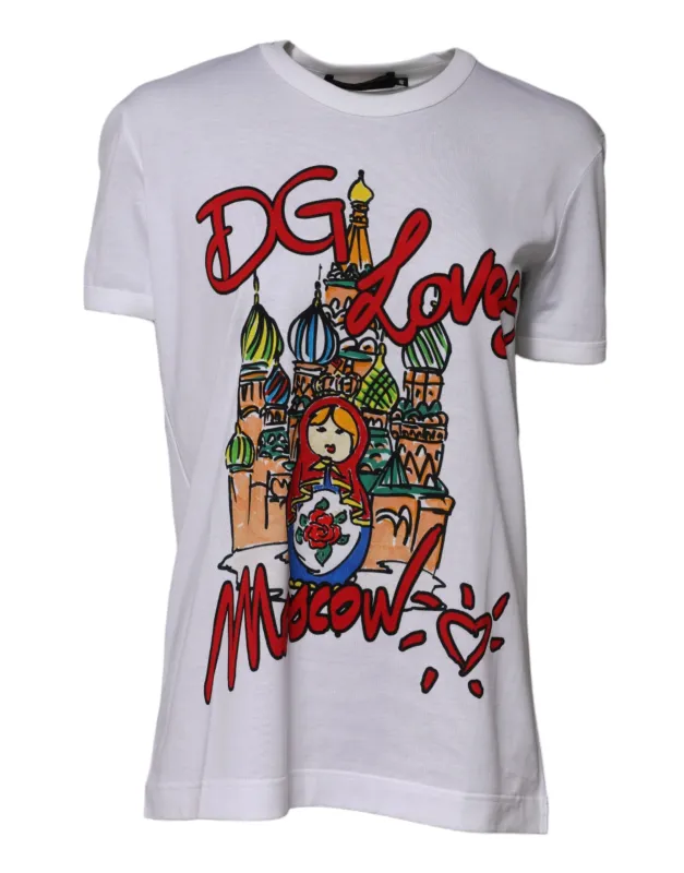 White DG Loves Moscow Cotton Crew Neck T-shirt sold by Lord & Taylor