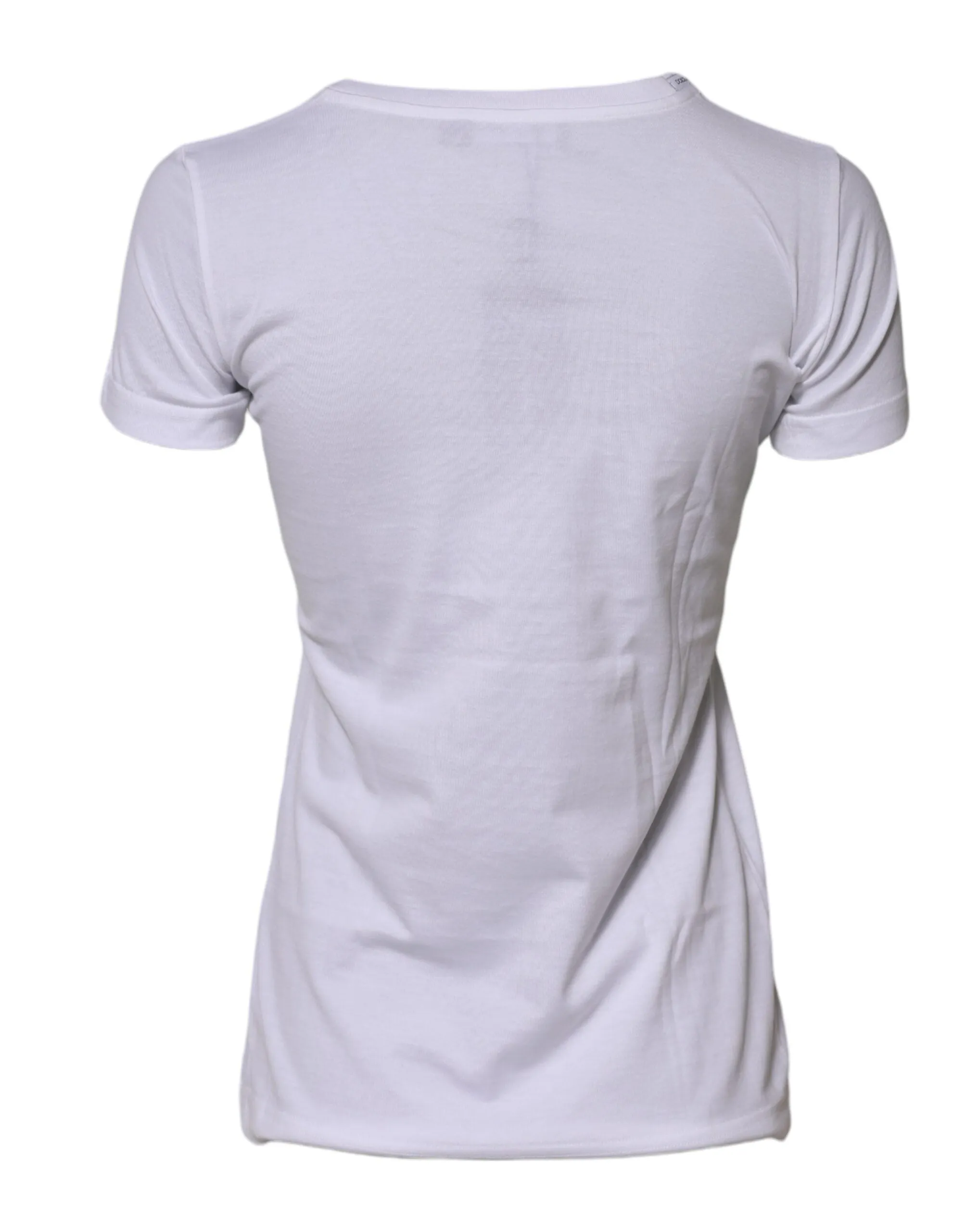 White Cotton Crew Neck Short Sleeves T-shirt sold by Lord & Taylor product image thumbnail 3