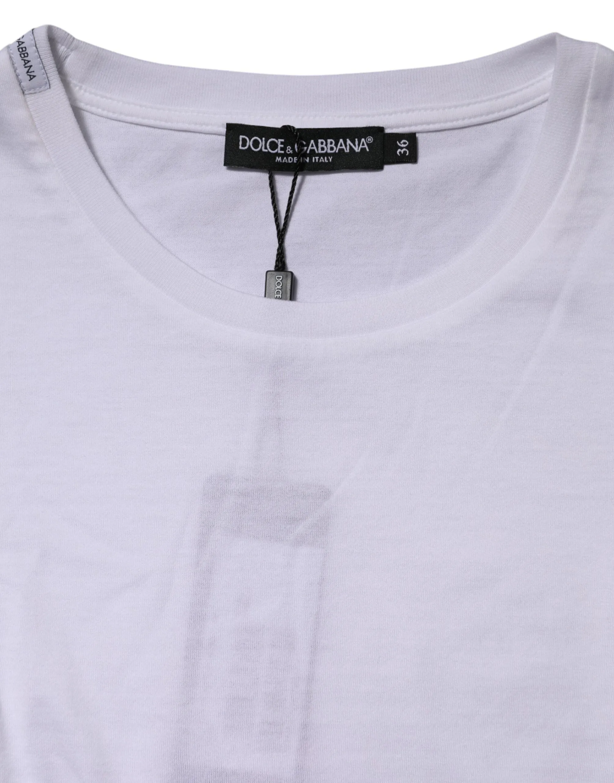 White Cotton Crew Neck Short Sleeves T-shirt sold by Lord & Taylor product image thumbnail 4