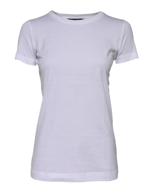 White Cotton Crew Neck Short Sleeves T-shirt sold by Lord & Taylor