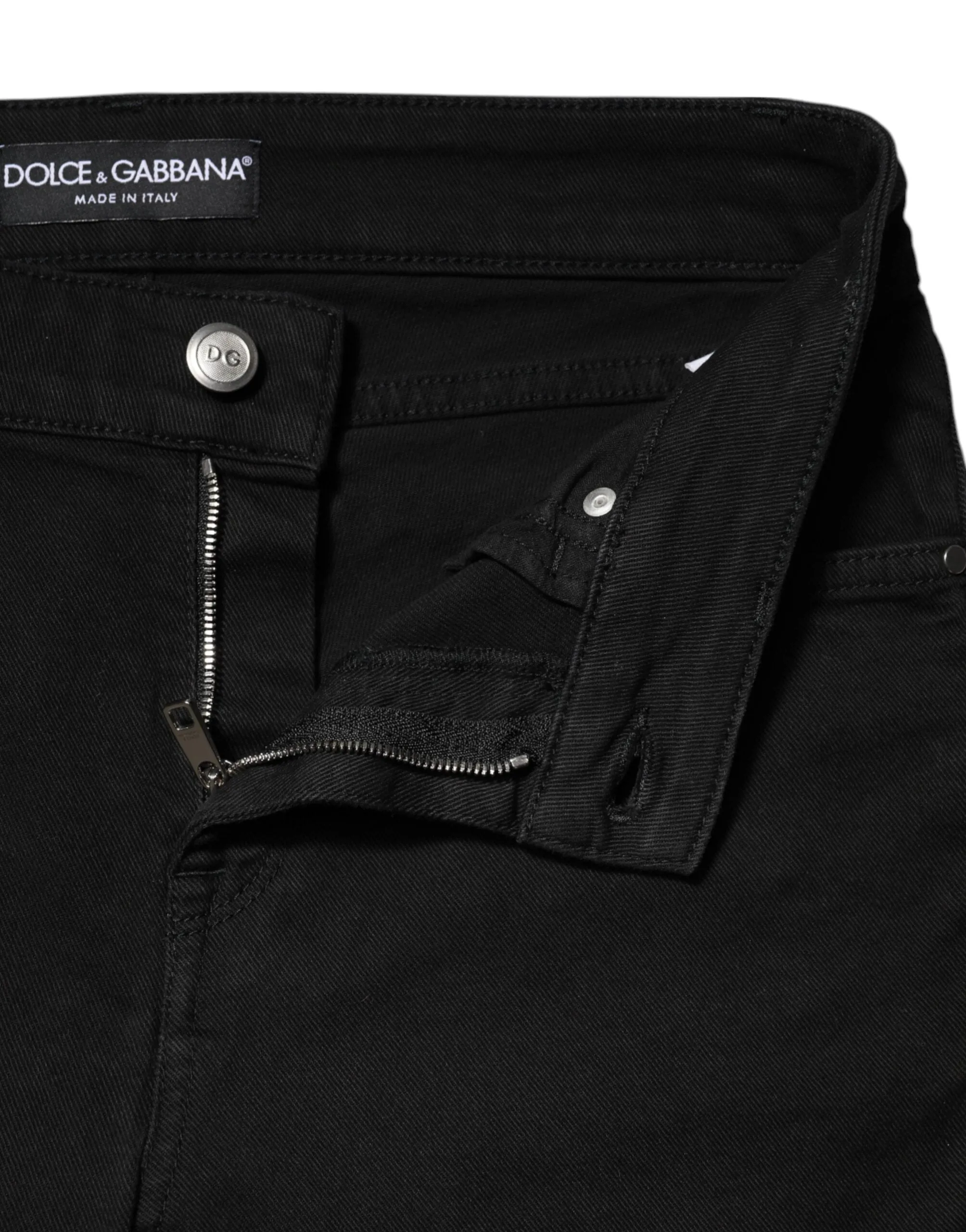 Black Cotton Skinny Mid Waist Denim Jeans sold by Lord & Taylor product image thumbnail 4