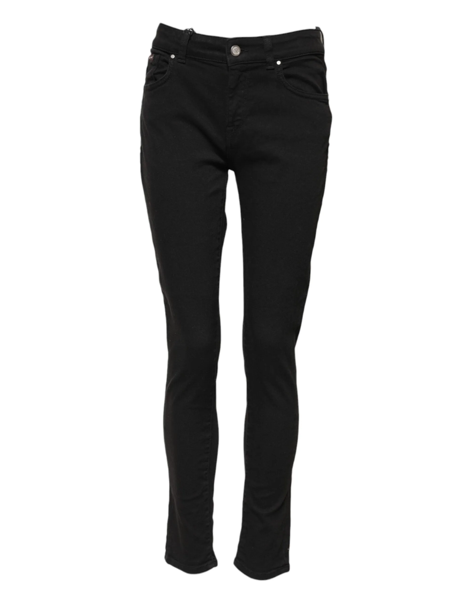 Black Cotton Skinny Mid Waist Denim Jeans sold by Lord & Taylor product image thumbnail 2
