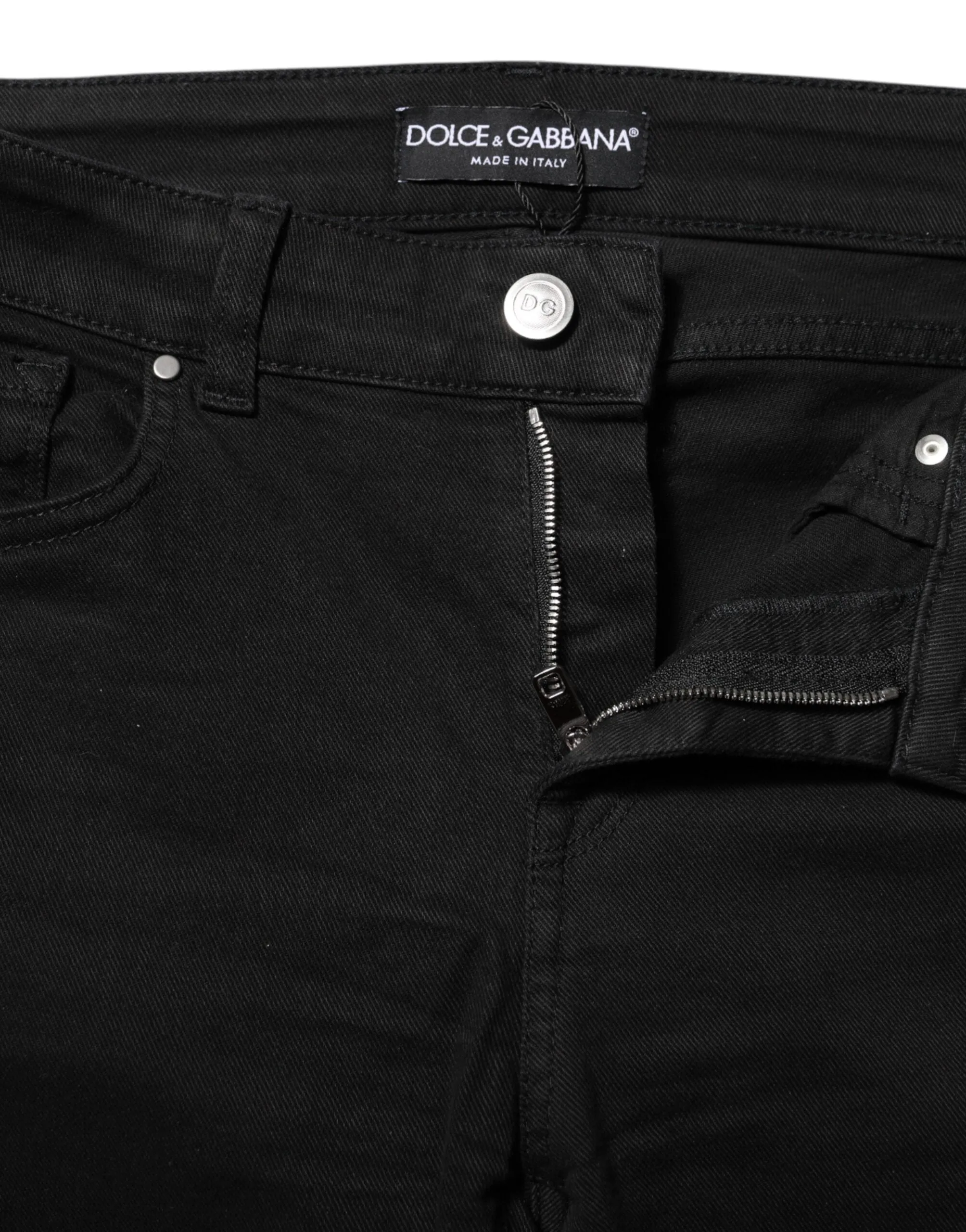 Black Cotton Skinny Mid Waist Denim Jeans sold by Lord & Taylor product image thumbnail 4