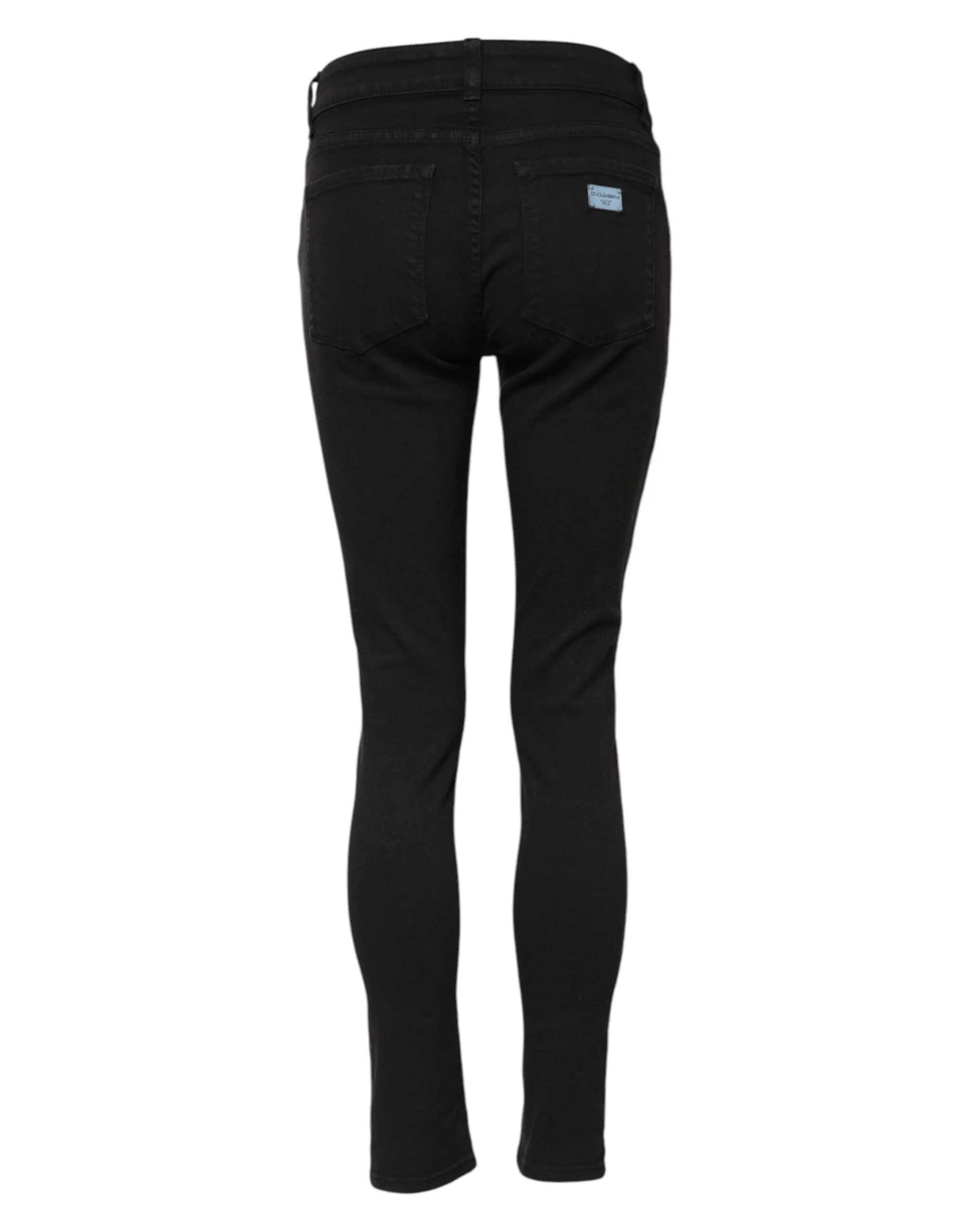 Black Cotton Skinny Mid Waist Denim Jeans sold by Lord & Taylor product image thumbnail 3
