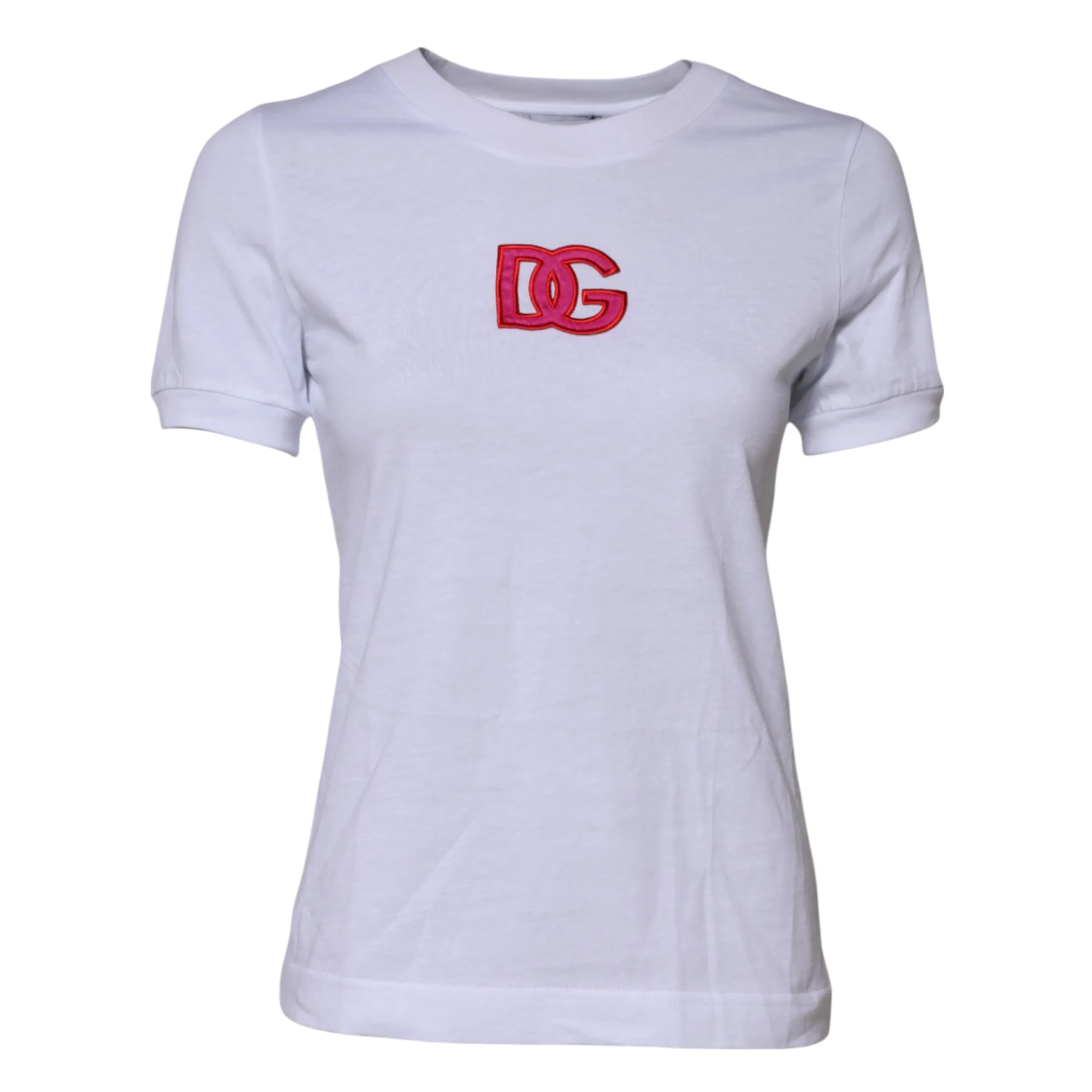 White Cotton DG Logo Embroidery Top T-shirt sold by Lord & Taylor product image thumbnail 5