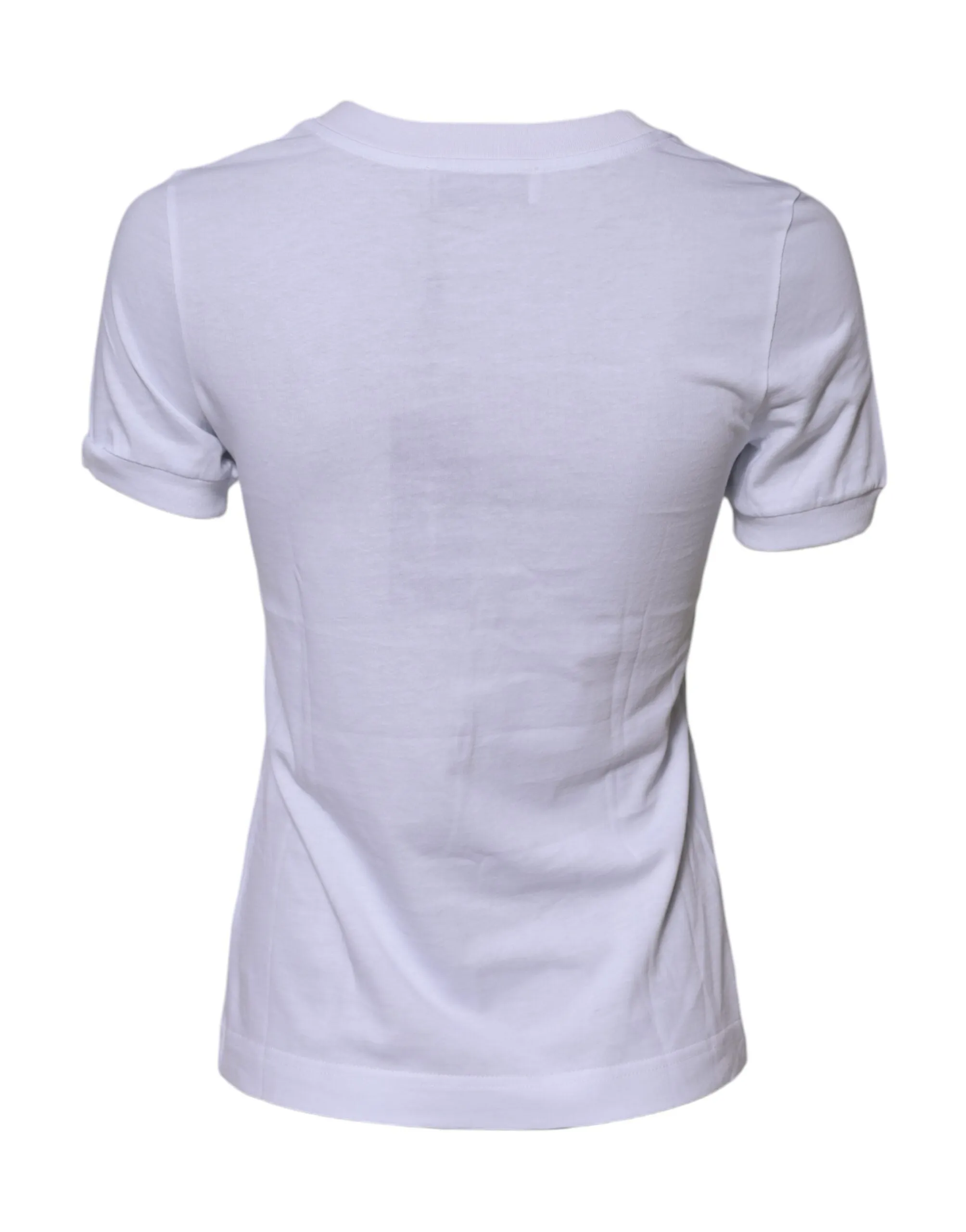 White Cotton DG Logo Embroidery Top T-shirt sold by Lord & Taylor product image thumbnail 3