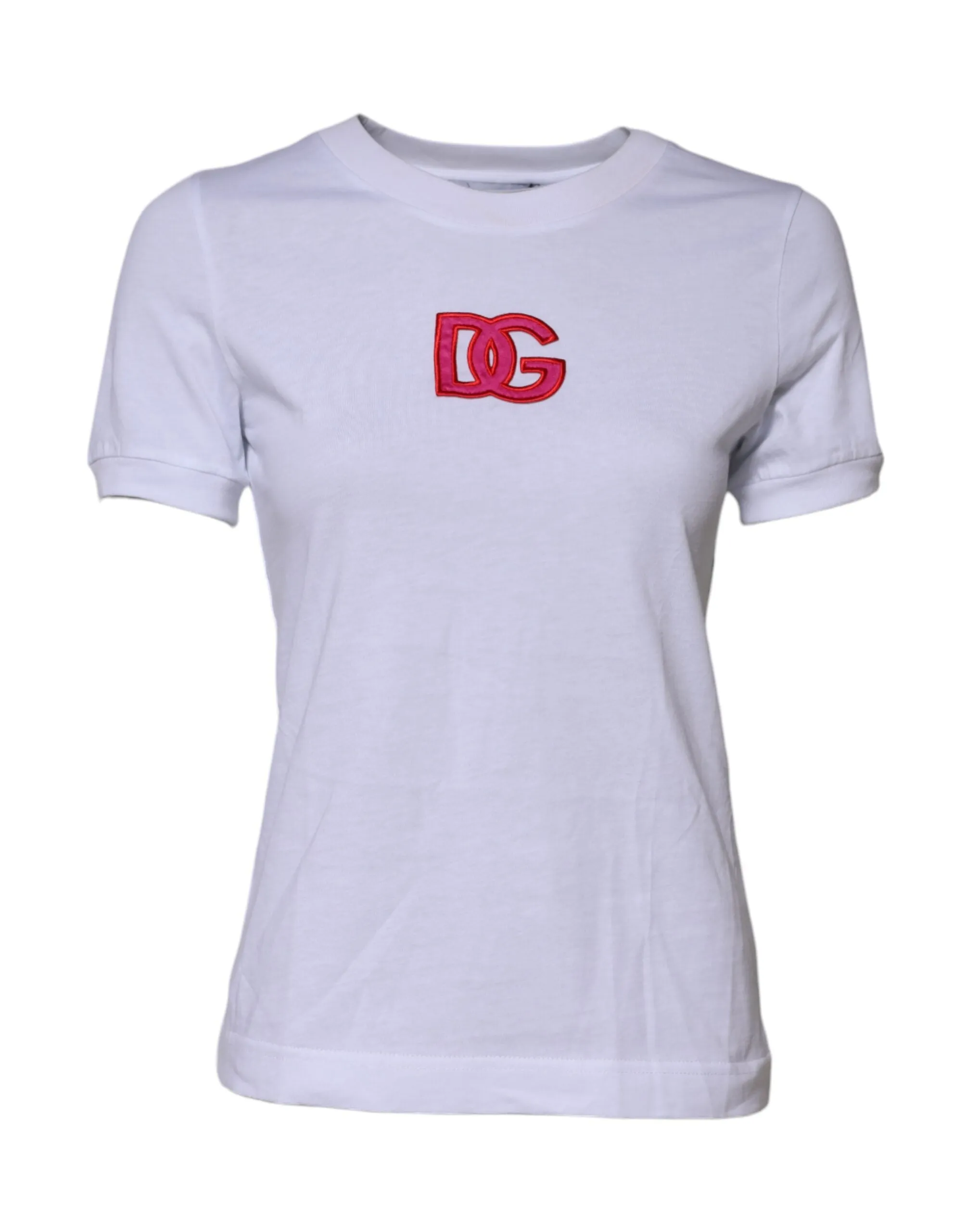 White Cotton DG Logo Embroidery Top T-shirt sold by Lord & Taylor