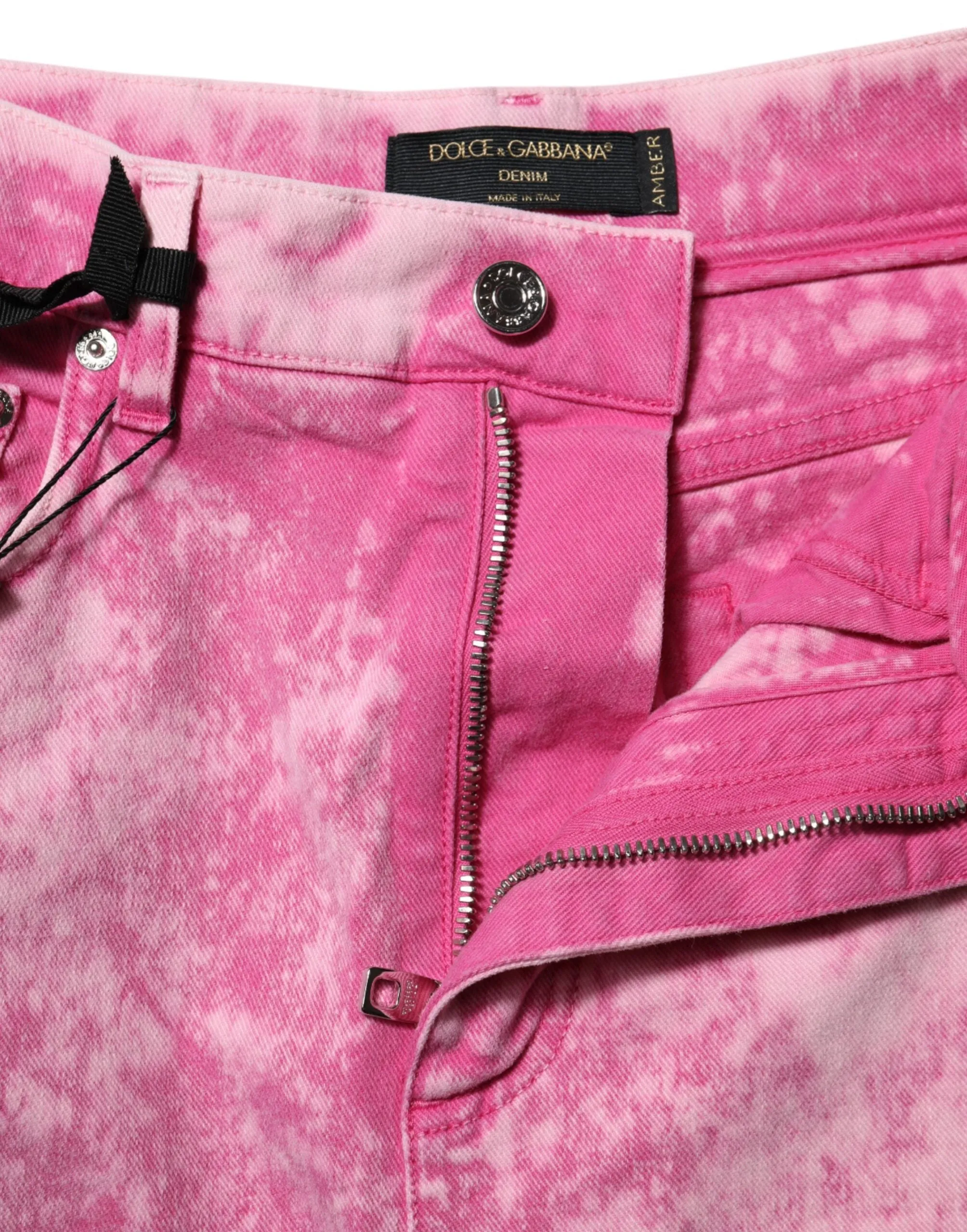 Pink Tie Dye High Waist Tapered Denim Jeans sold by Lord & Taylor product image thumbnail 4