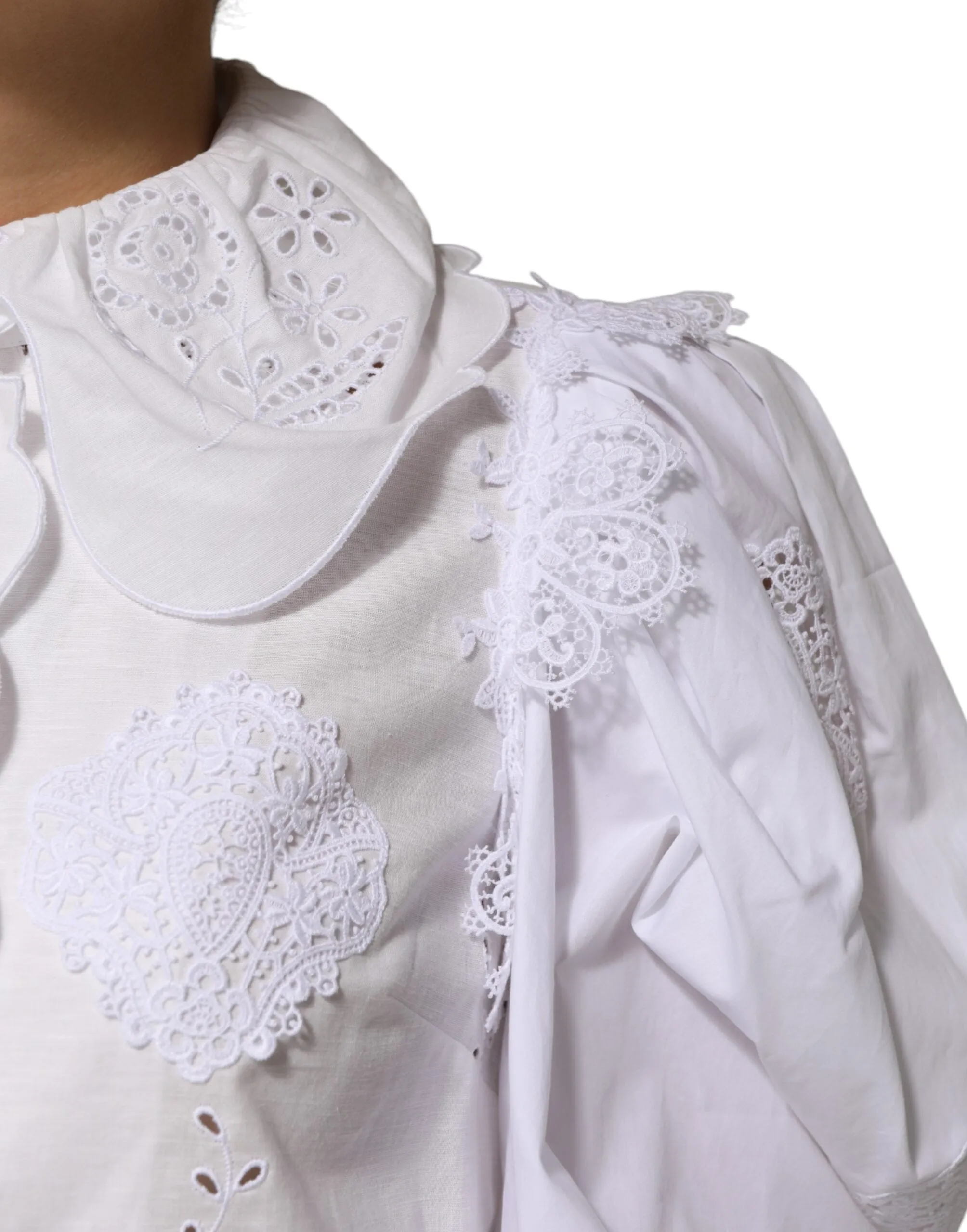 White Ruffled Lace Embellished Blouse Top sold by Lord & Taylor product image thumbnail 5