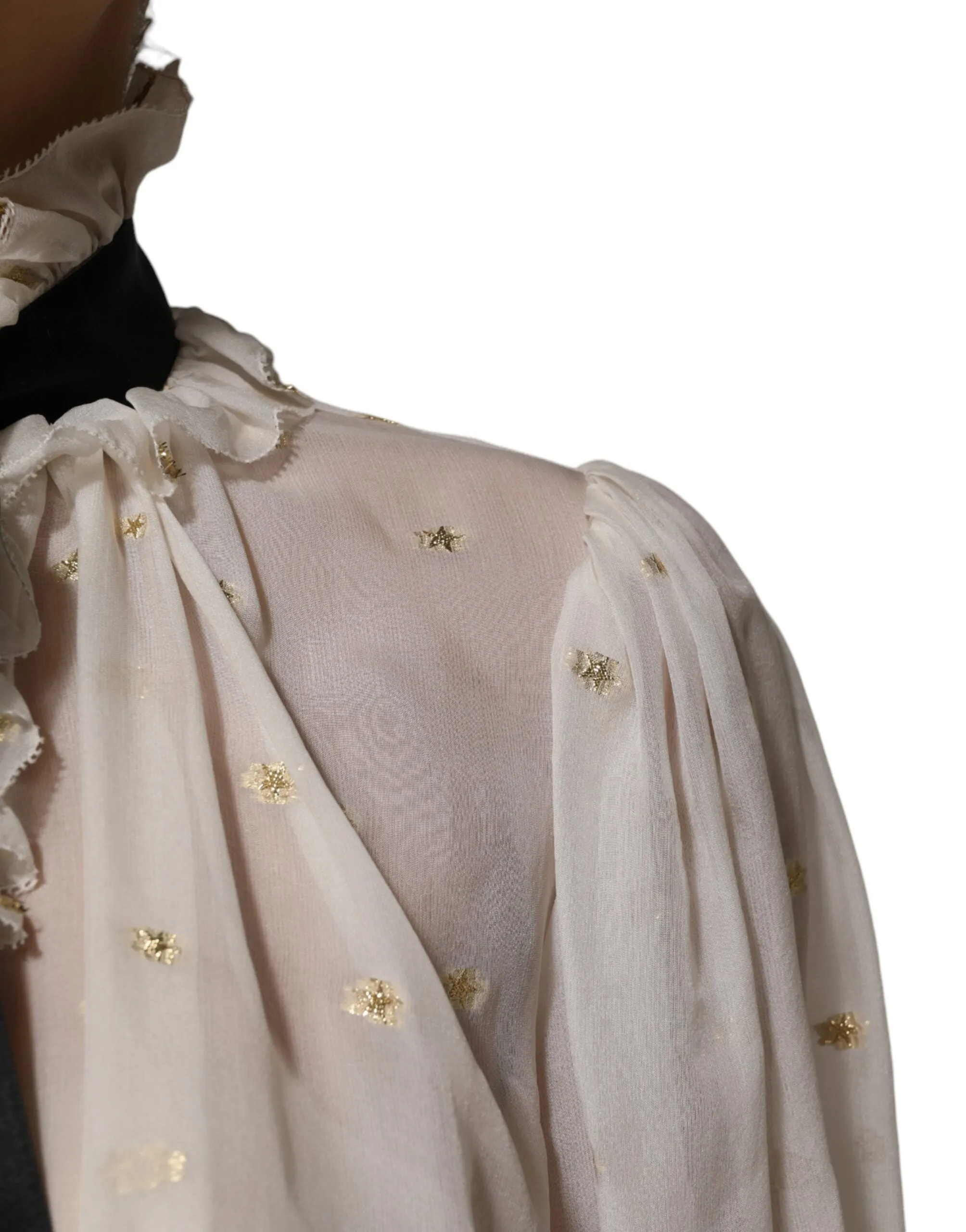 White Black Silk Long Sleeve Ascot Collar Top sold by Lord & Taylor product image thumbnail 5