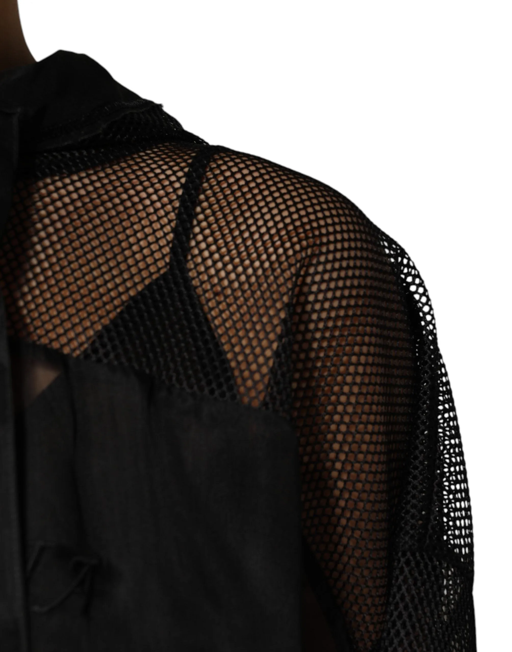 Black See Through Hooded Pullover Sweater sold by Lord & Taylor product image thumbnail 5