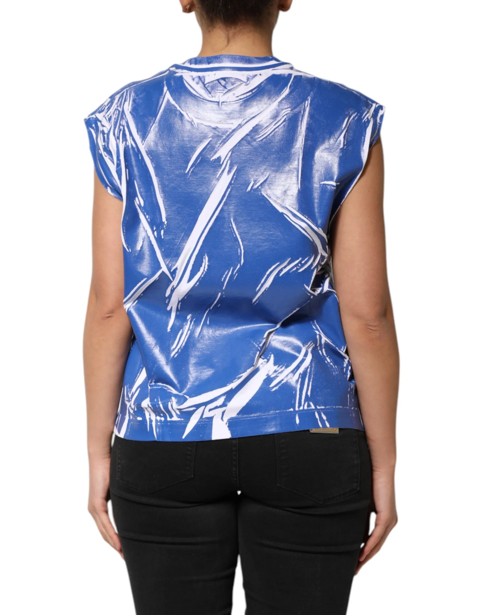 Blue White Cotton Logo Plaque Women Tank Top sold by Lord & Taylor product image thumbnail 4