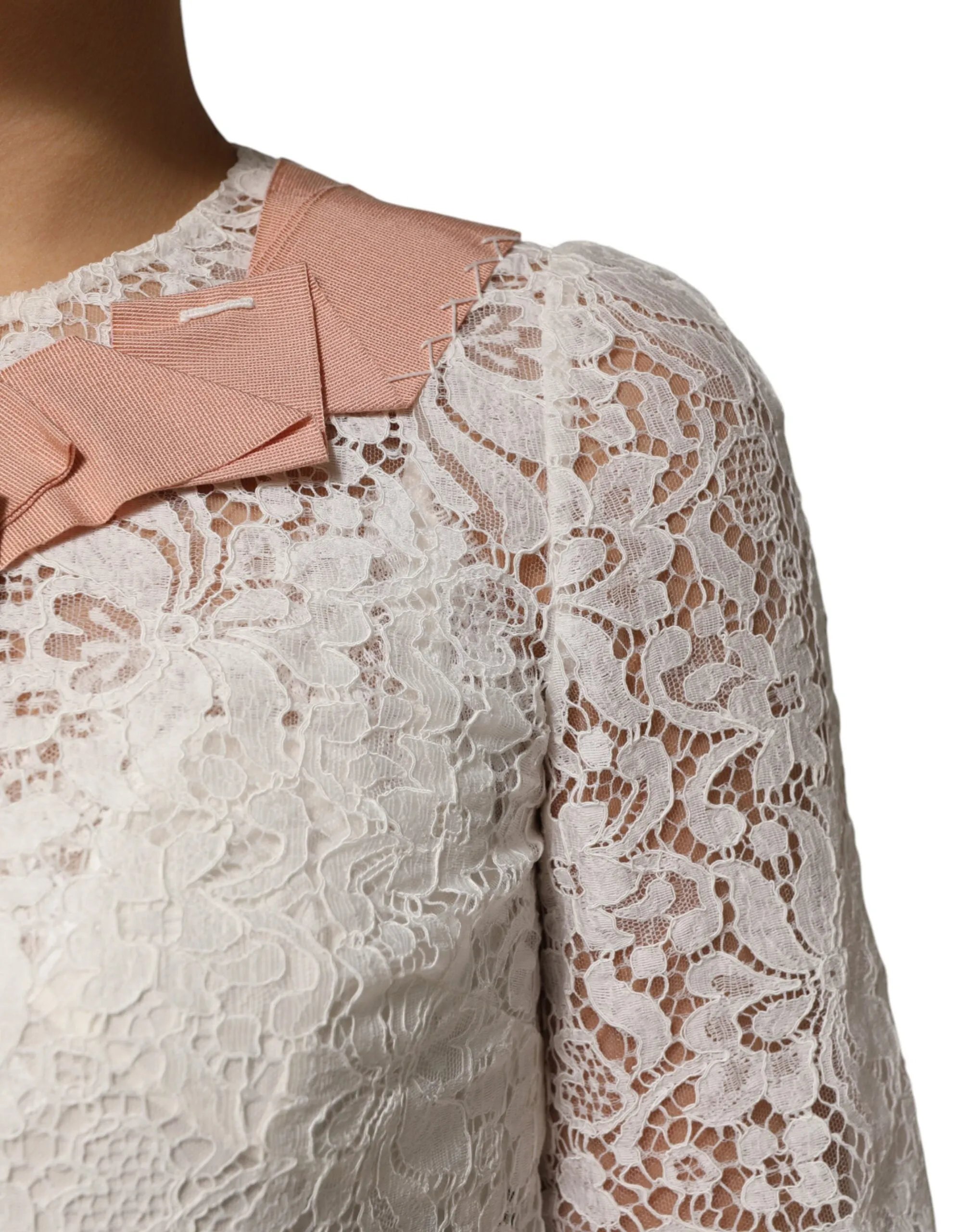 White Floral Lace Short Sleeves Blouse Top sold by Lord & Taylor product image thumbnail 5