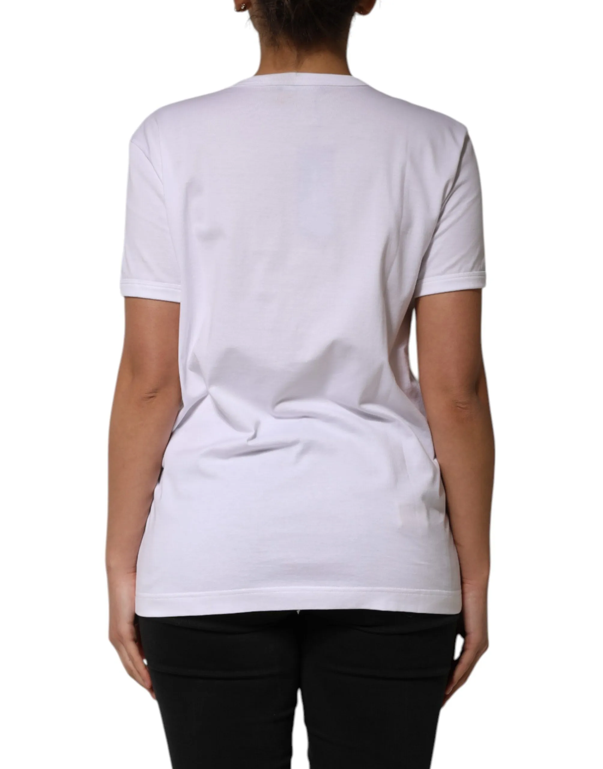 White Cotton Sequin Embellished Top T-shirt sold by Lord & Taylor product image thumbnail 4