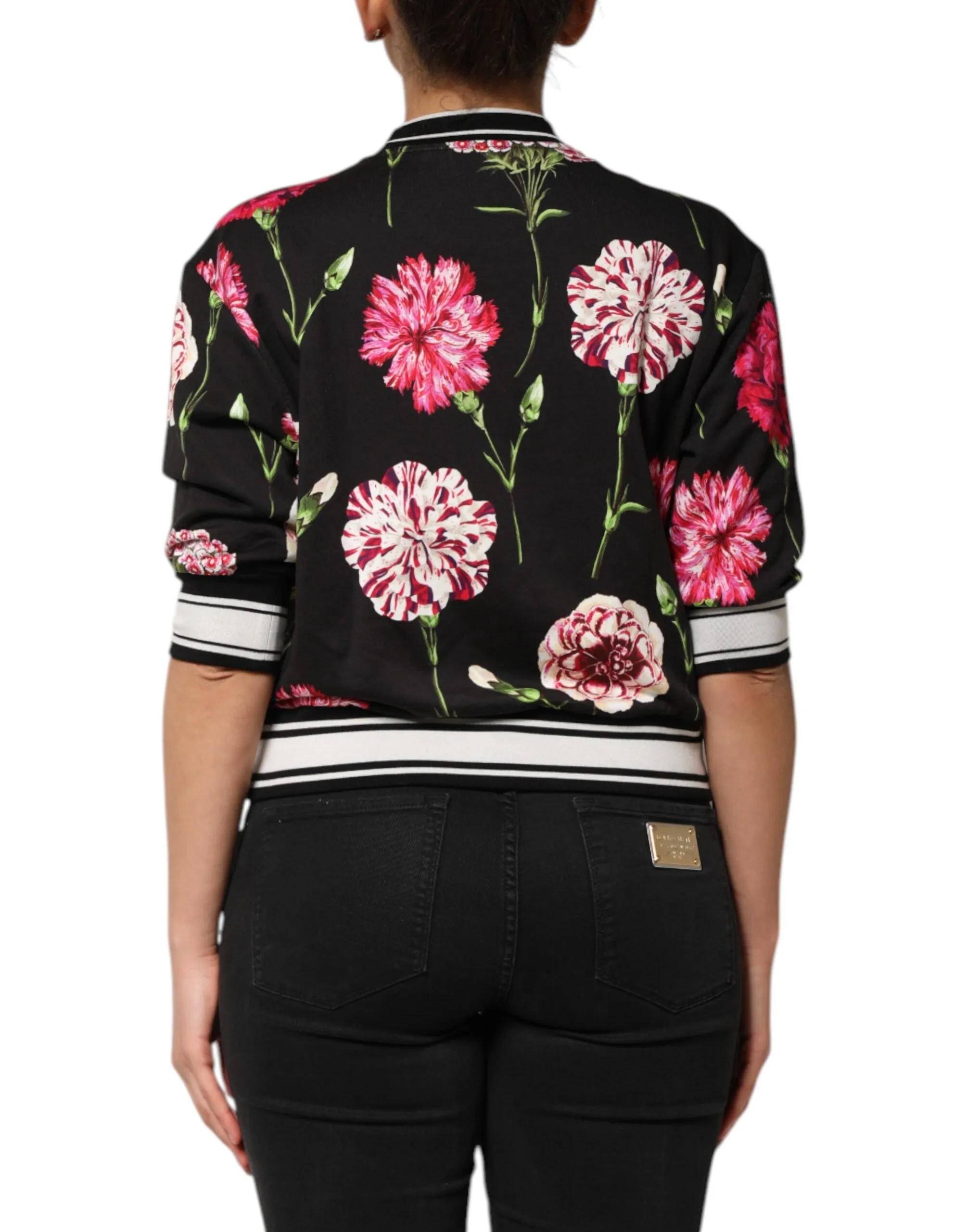 Black Floral Print Cotton Short Sleeves Top sold by Lord & Taylor product image thumbnail 4