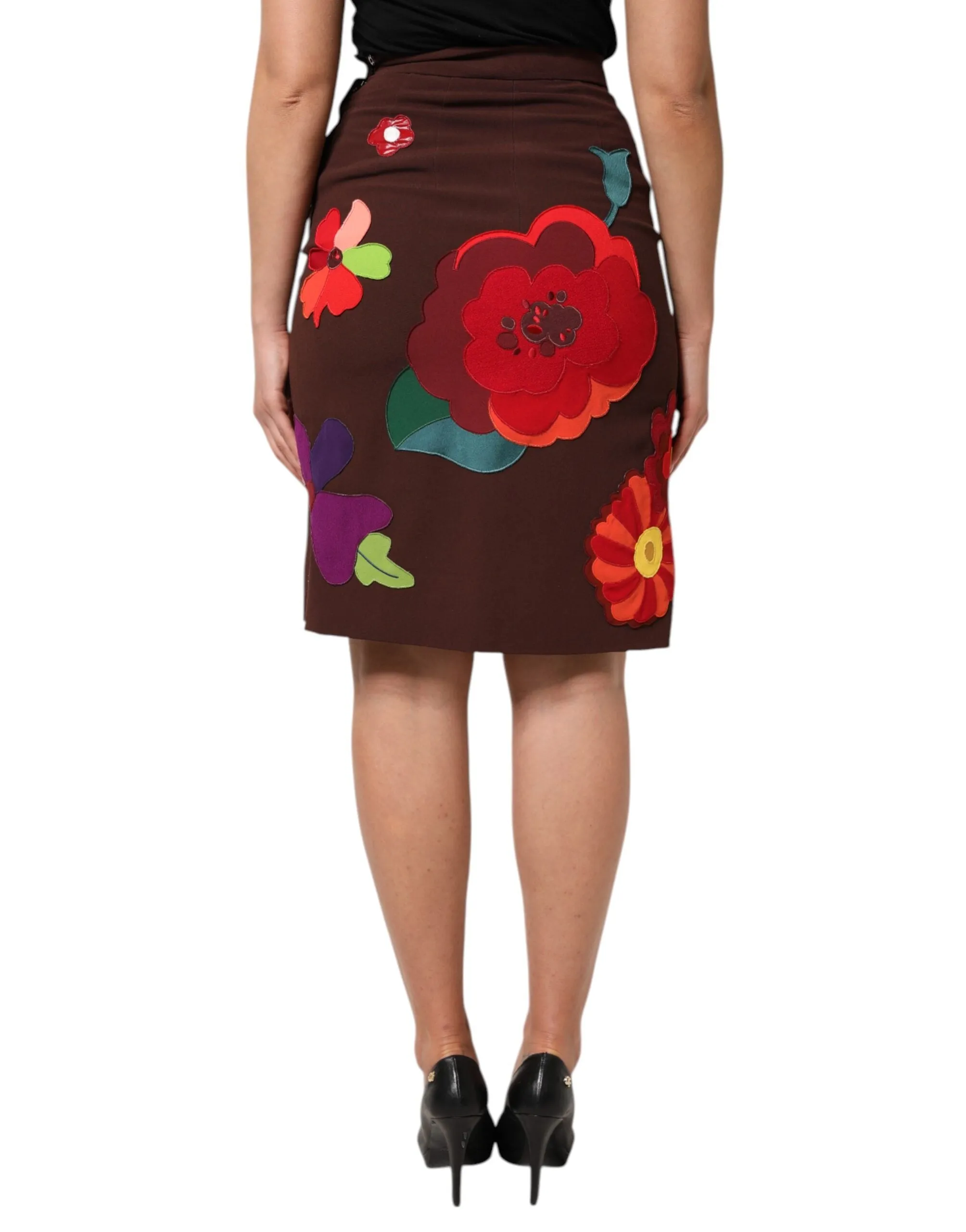Brown Floral High Waist Side Slit Skirt sold by Lord & Taylor product image thumbnail 4