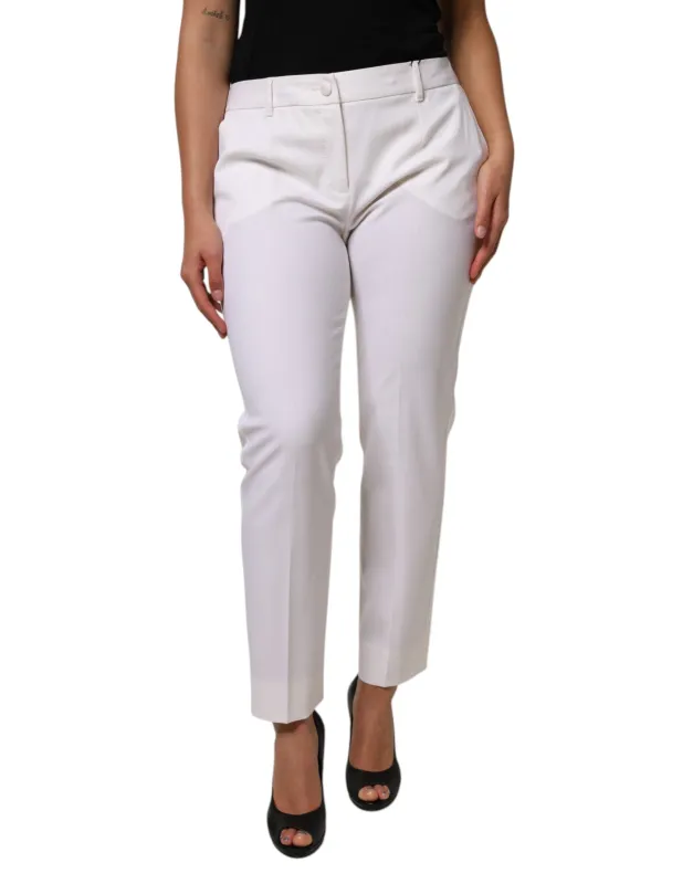 White Wool Mid Waist Tapered Pants sold by Lord & Taylor