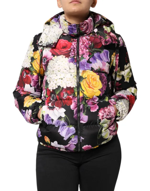 Multicolor Floral Hooded Puffer Quilted Jacket sold by Lord & Taylor