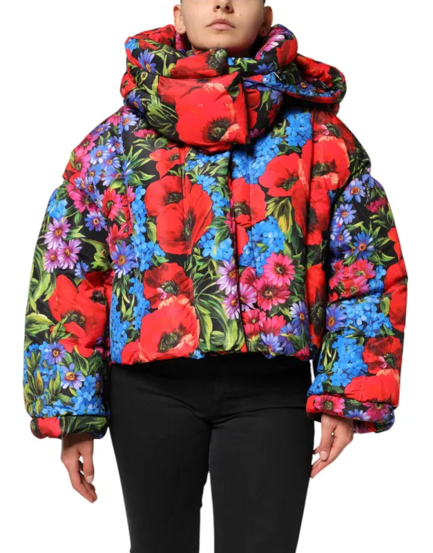 Multicolor Floral Hooded Puffer Coat Jacket sold by Lord & Taylor