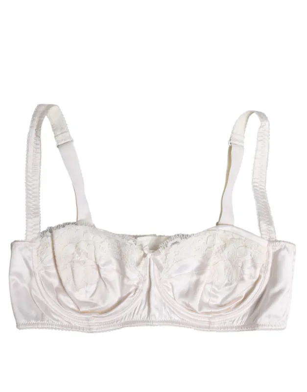 White Silk Underwired Balconette Bra Underwear sold by Lord & Taylor