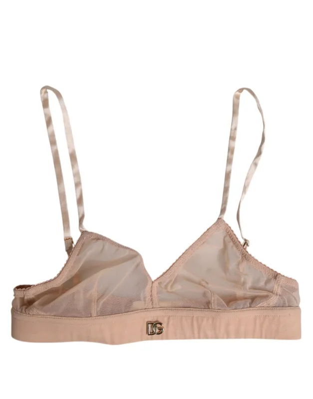 Powder Pink Nylon DG Logo Non Wire Bra Underwear sold by Lord & Taylor