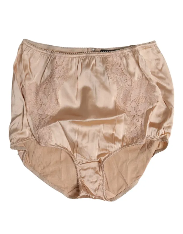 Beige Silk Lace High Waist Bikini Panty Underwear sold by Lord & Taylor