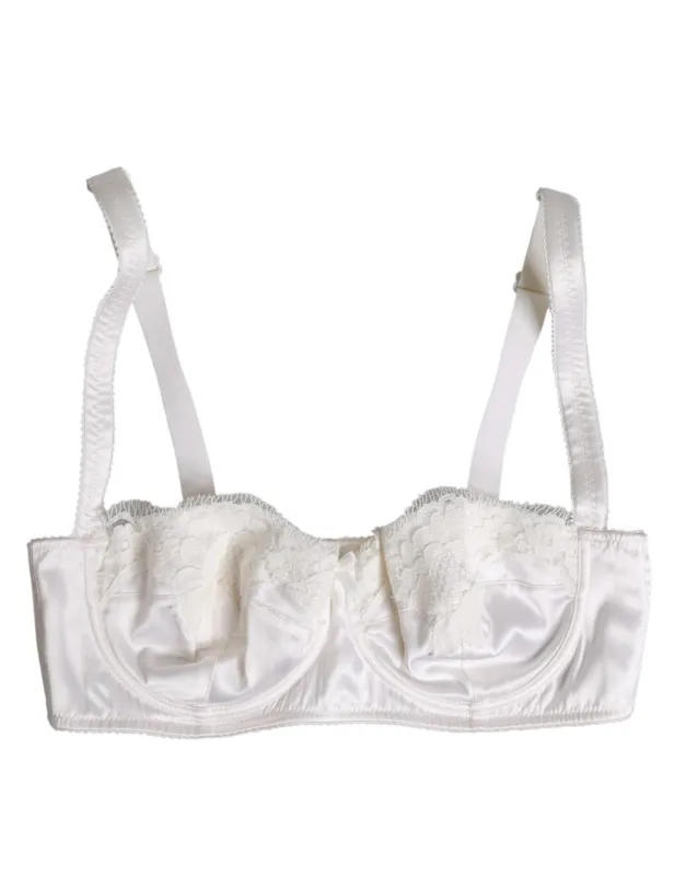 White Silk Underwired Balconette Bra Underwear sold by Lord & Taylor