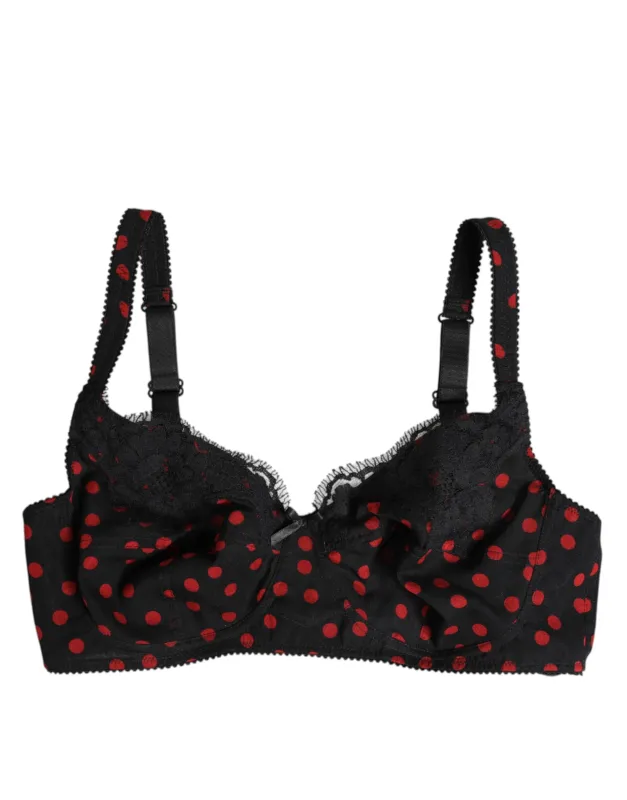 Black Red Polka Dot Underwired Balconette Underwear sold by Lord & Taylor