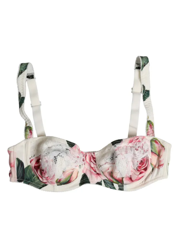 White Floral Balconette Underwired Bra Underwear sold by Lord & Taylor