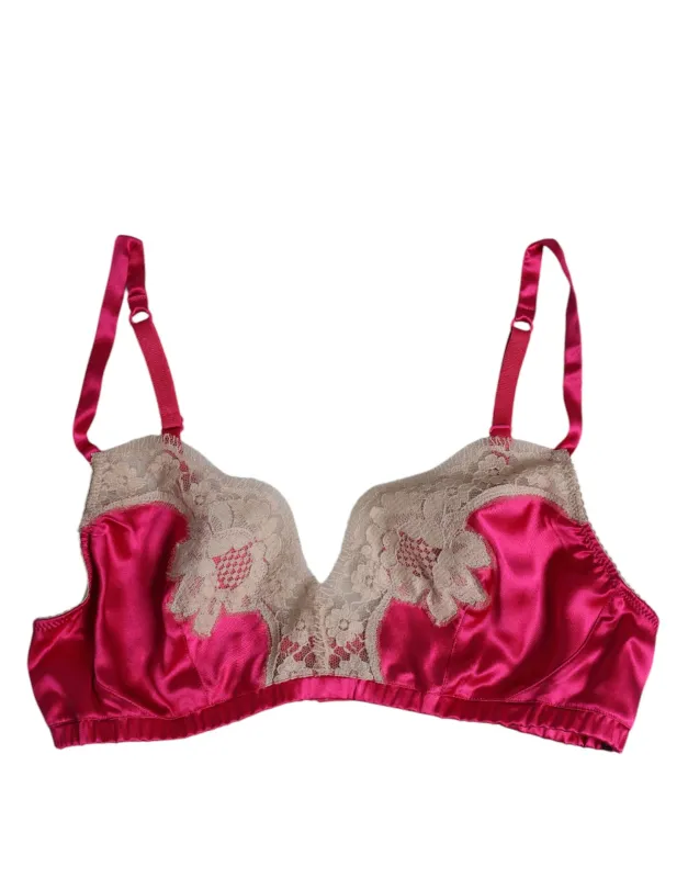 Magenta Floral Lace Silk Non Wire Bra Underwear sold by Lord & Taylor