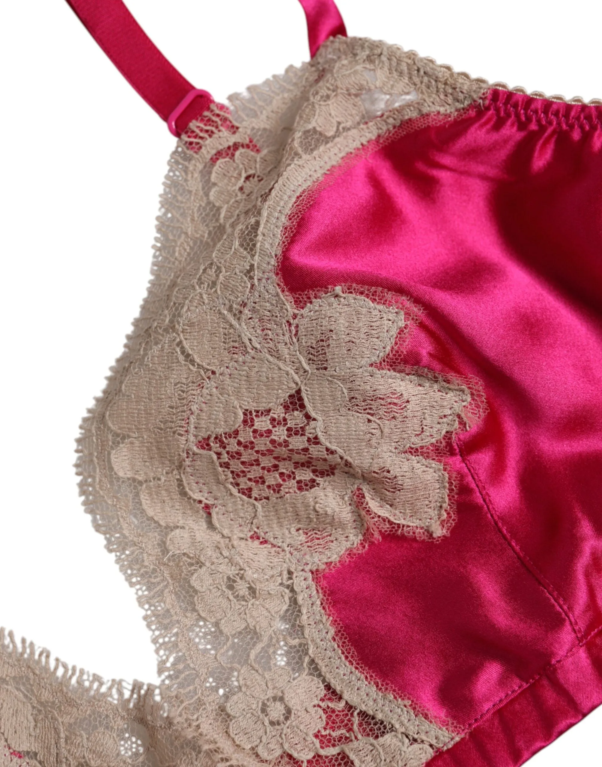 Magenta Floral Lace Silk Non Wire Bra Underwear sold by Lord & Taylor product image thumbnail 3
