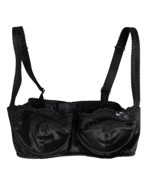 Black Silk Underwired Balconette Bra Underwear sold by Lord & Taylor