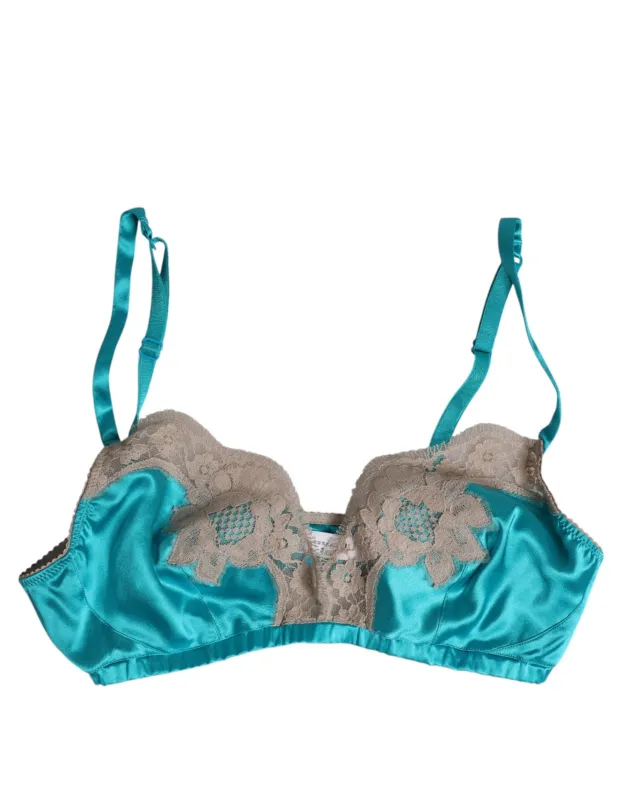 Green Floral Lace Silk Non Wire Bra Underwear sold by Lord & Taylor
