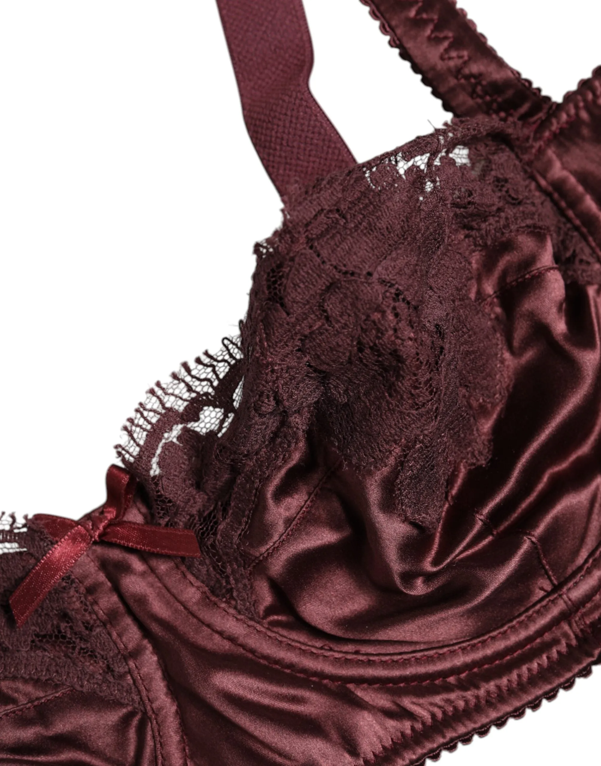 Burgundy Silk Underwired Balconette Bra Underwear sold by Lord & Taylor product image thumbnail 3
