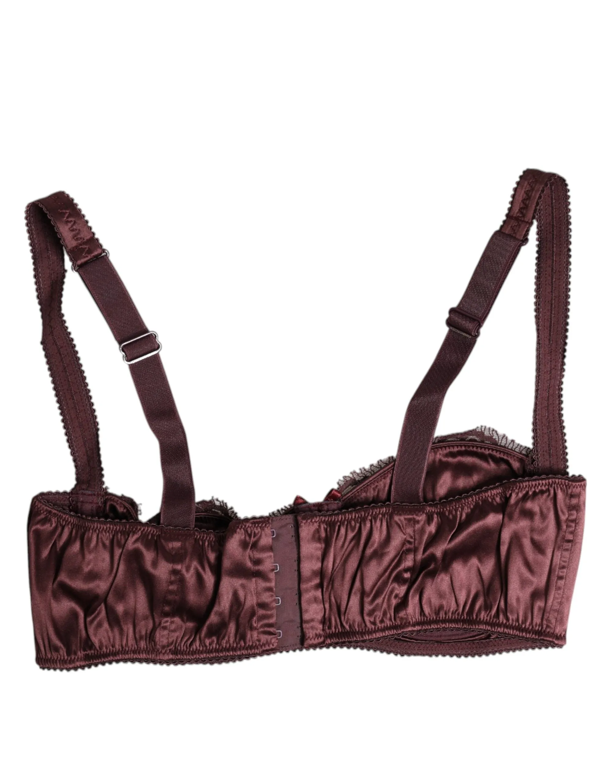 Burgundy Silk Underwired Balconette Bra Underwear sold by Lord & Taylor product image thumbnail 4