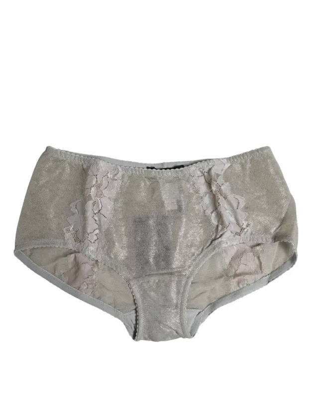 Gray Cotton Floral Lace High Waist Panty Underwear sold by Lord & Taylor