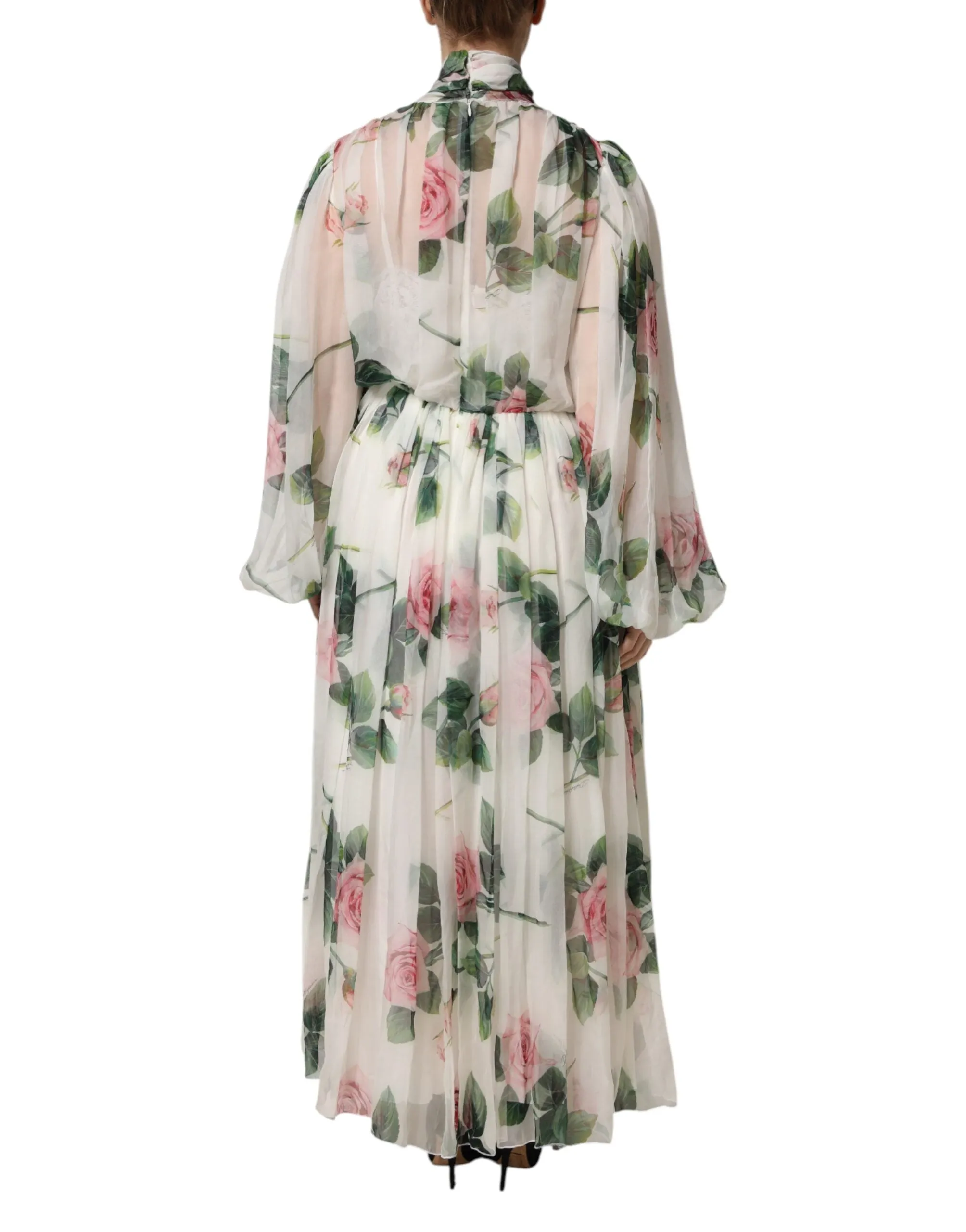 White Floral Roses Maxi Long Gown Dress sold by Lord & Taylor product image thumbnail 4
