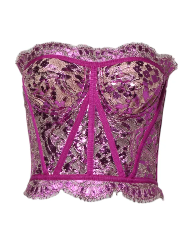 Pink Bustier Sleeveless Corset Blouse Top sold by Lord & Taylor