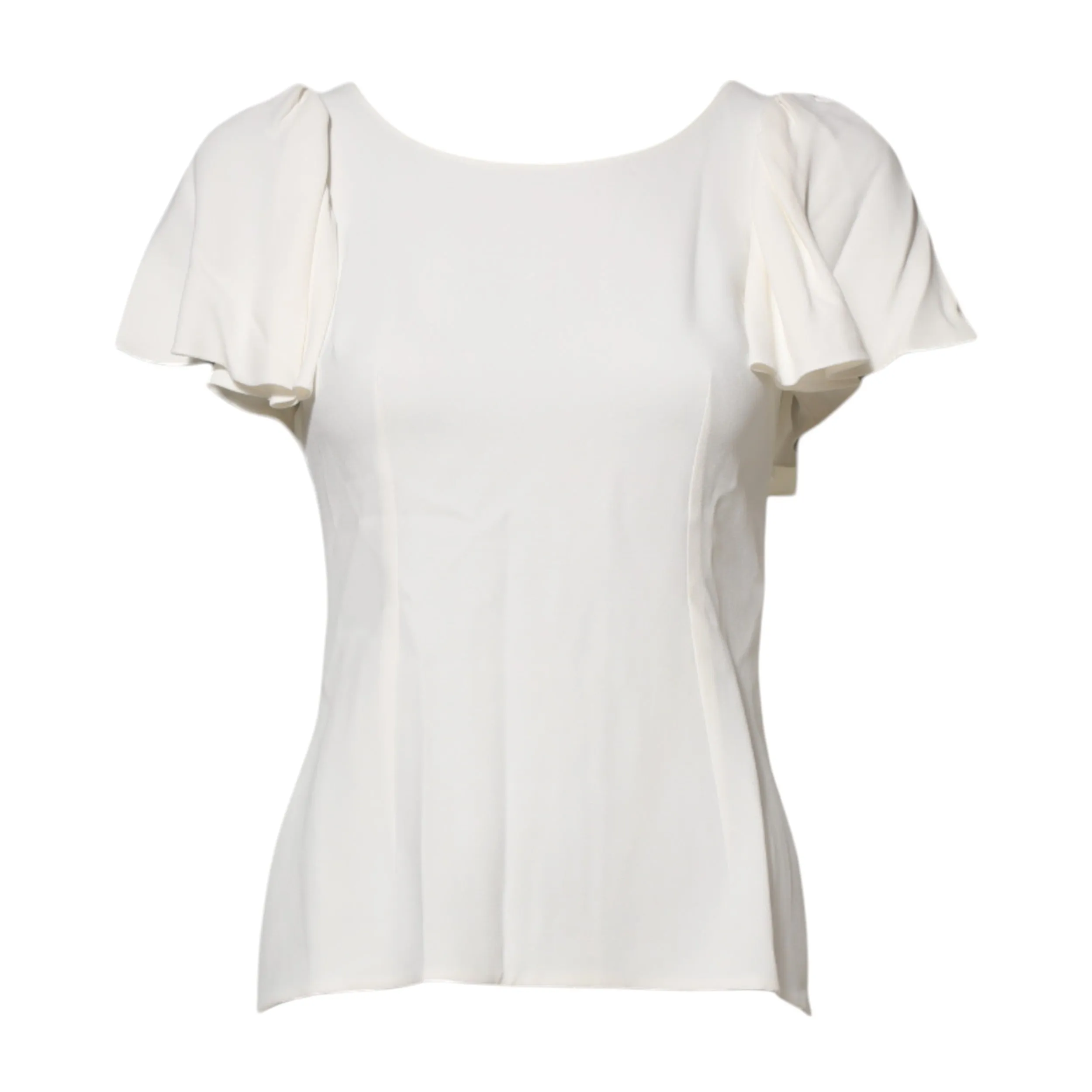 White Round Neck Short Sleeves Blouse Top sold by Lord & Taylor product image thumbnail 5