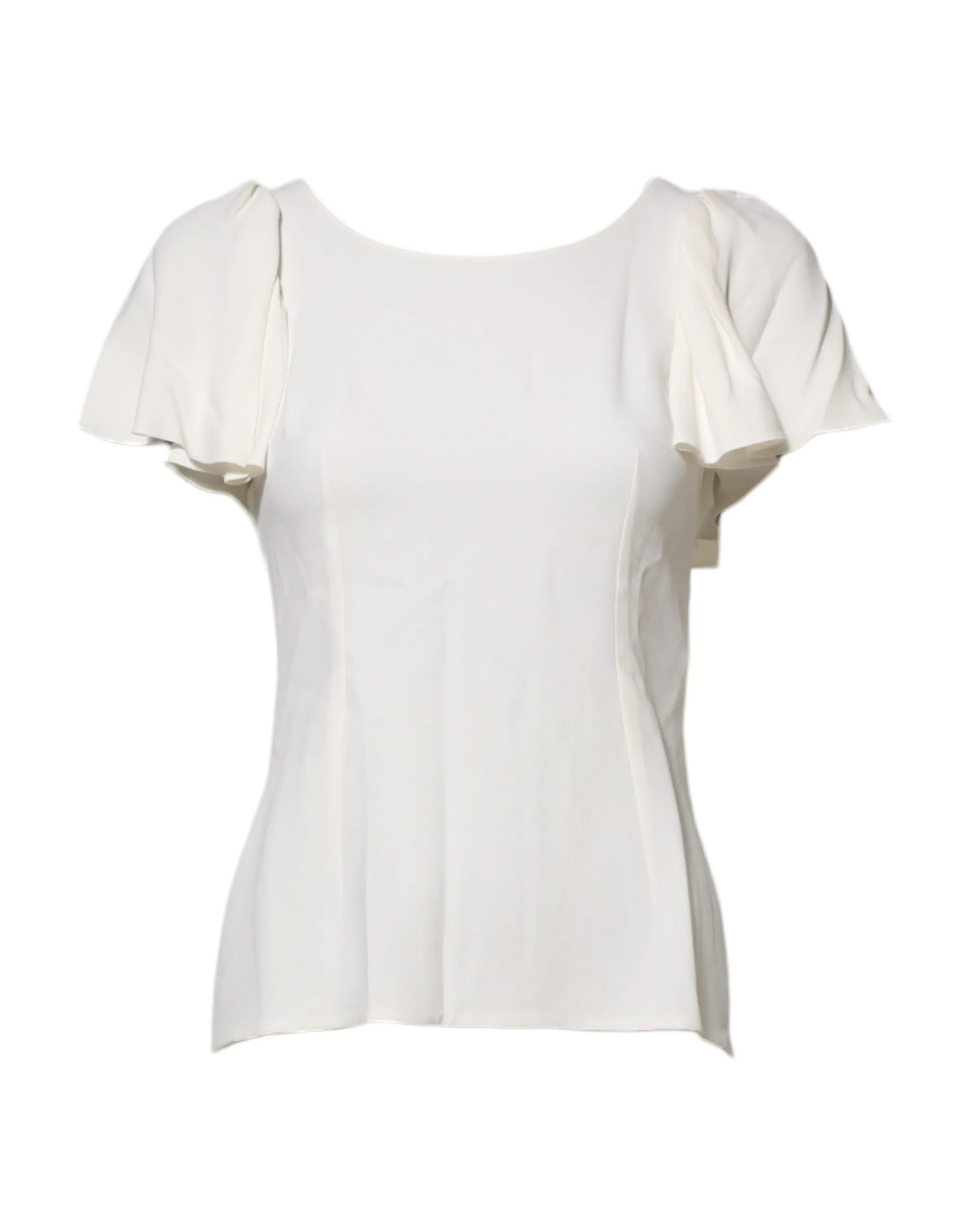 White Round Neck Short Sleeves Blouse Top sold by Lord & Taylor product image thumbnail 2