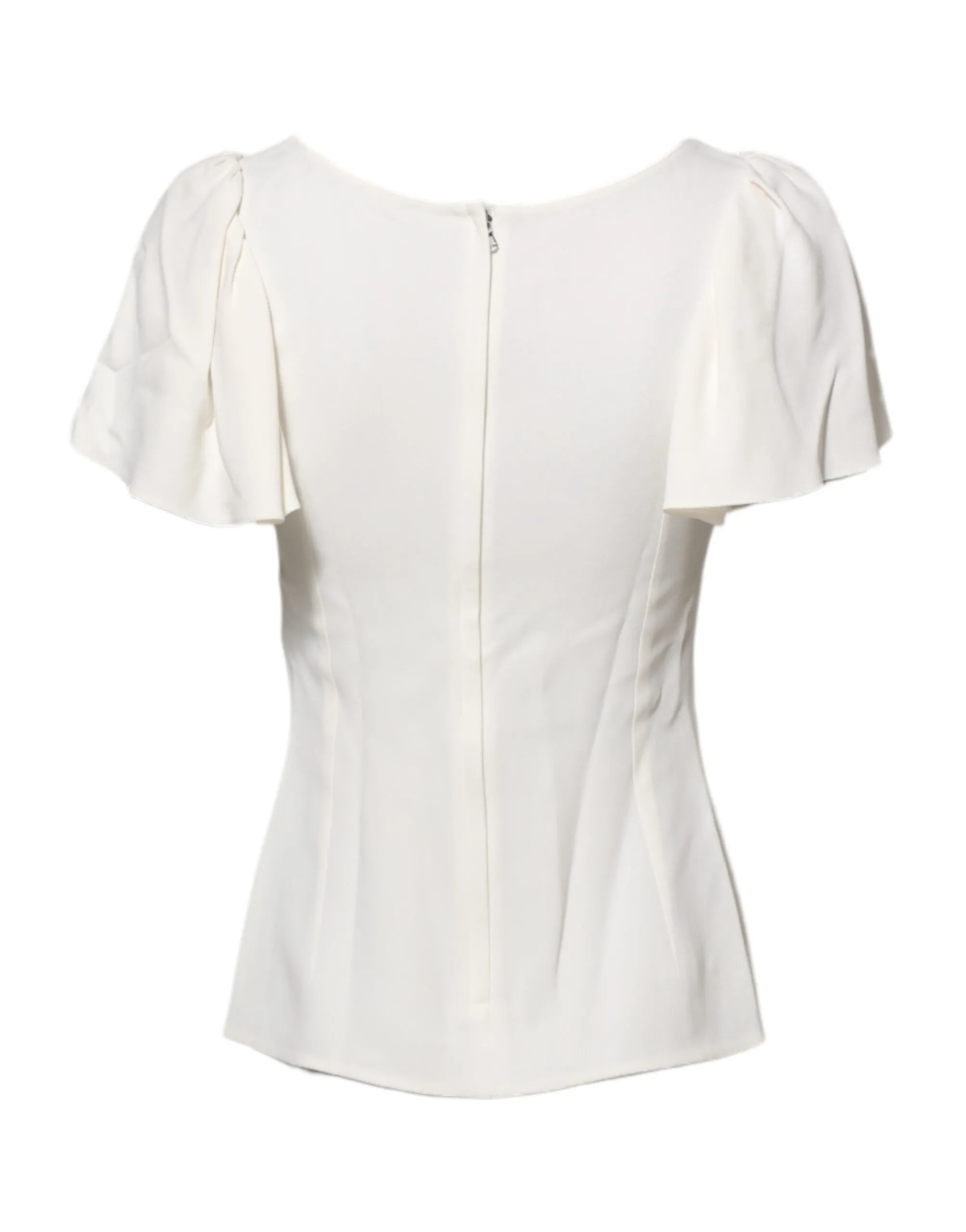 White Round Neck Short Sleeves Blouse Top sold by Lord & Taylor product image thumbnail 3