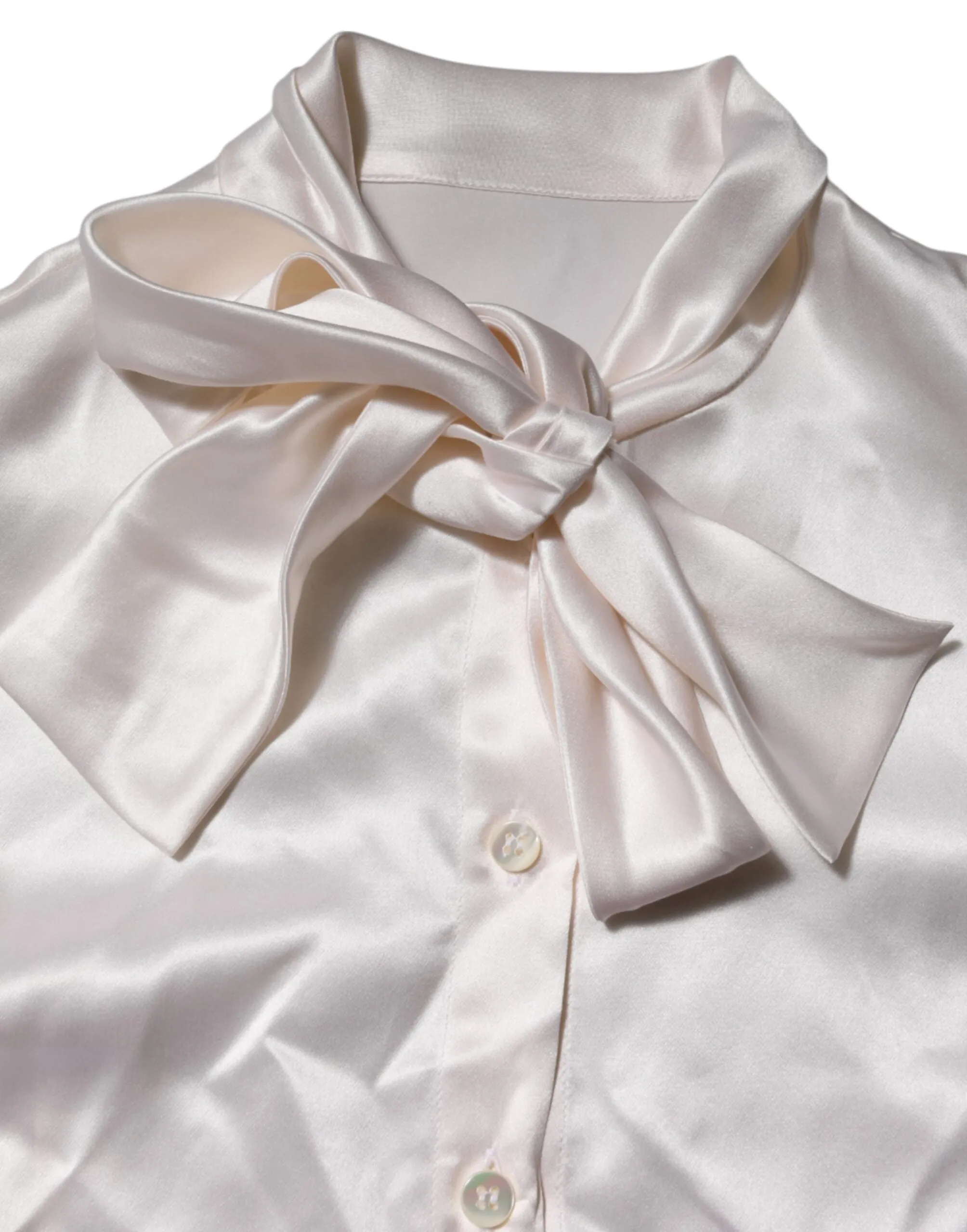 White Ascot Collar Long Sleeve Blouse Top sold by Lord & Taylor product image thumbnail 4