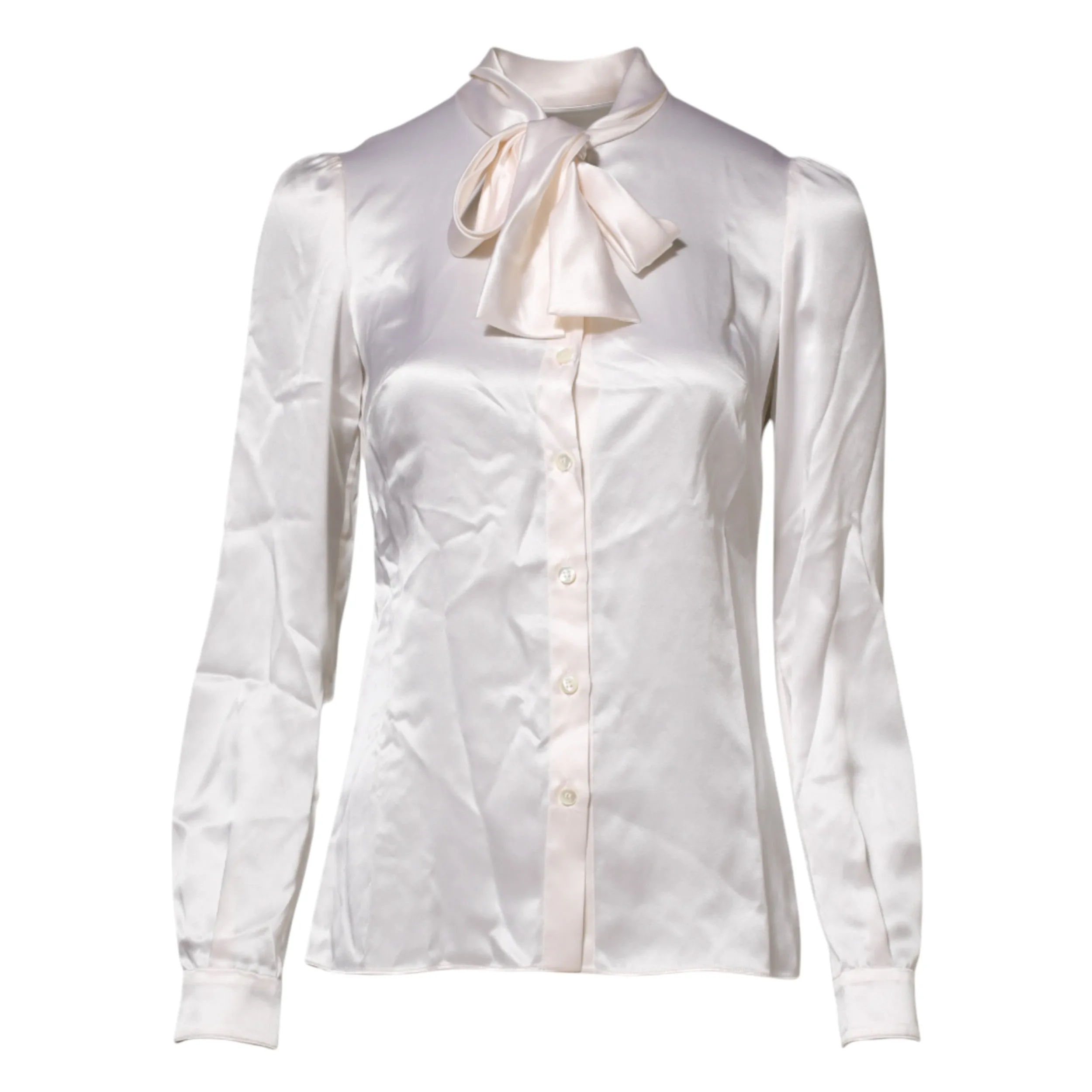 White Ascot Collar Long Sleeve Blouse Top sold by Lord & Taylor product image thumbnail 5