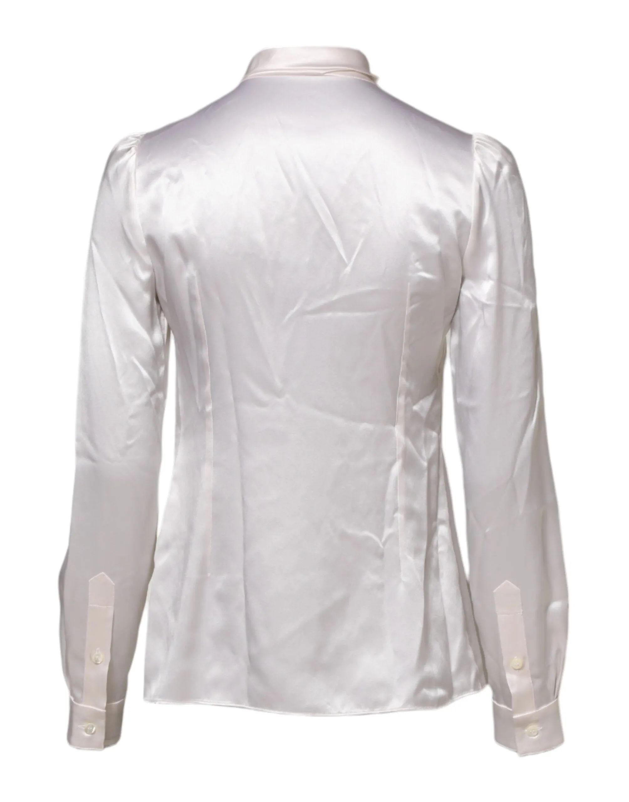 White Ascot Collar Long Sleeve Blouse Top sold by Lord & Taylor product image thumbnail 3