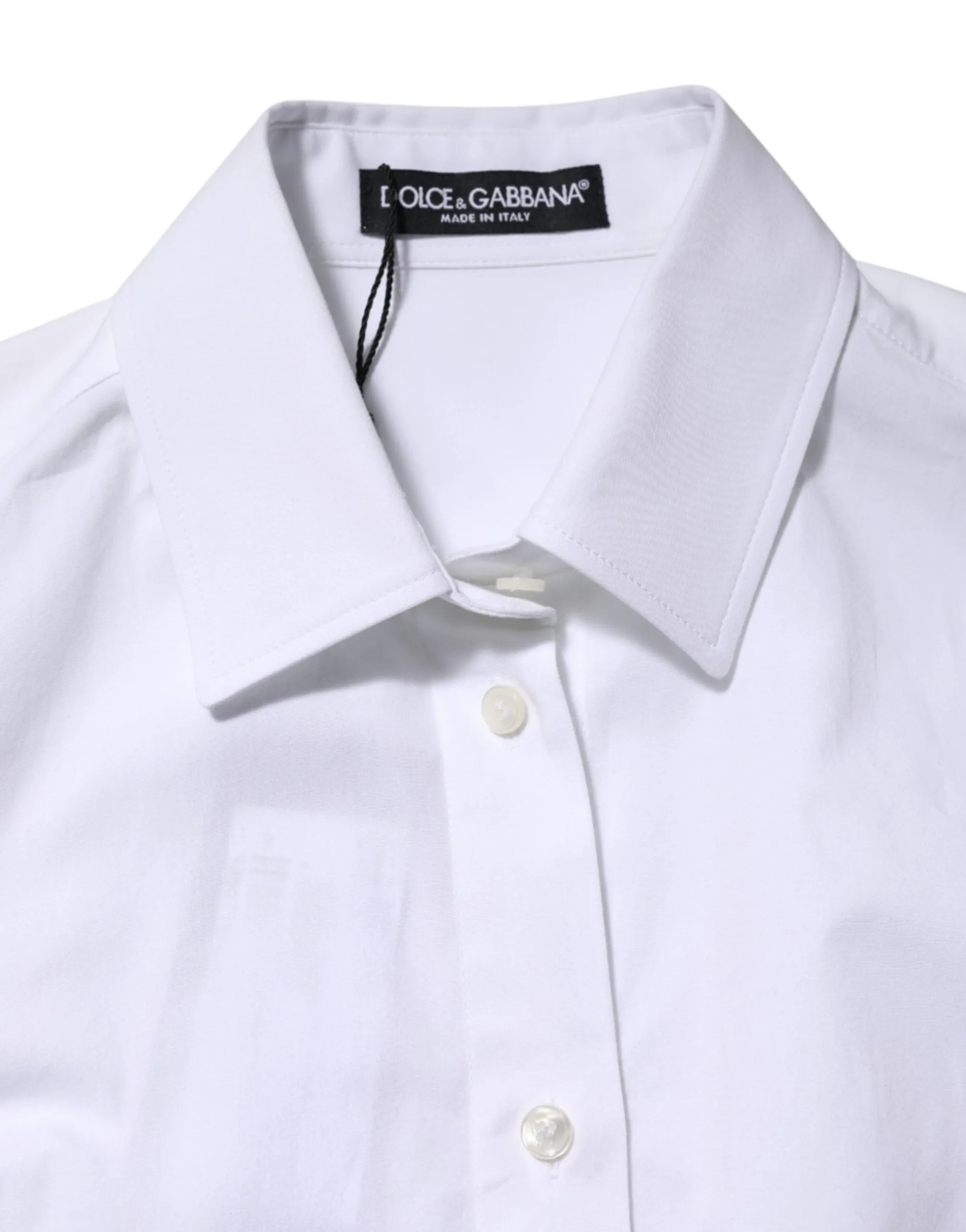 White Cotton Long Sleeves Collared Shirt Top sold by Lord & Taylor product image thumbnail 4