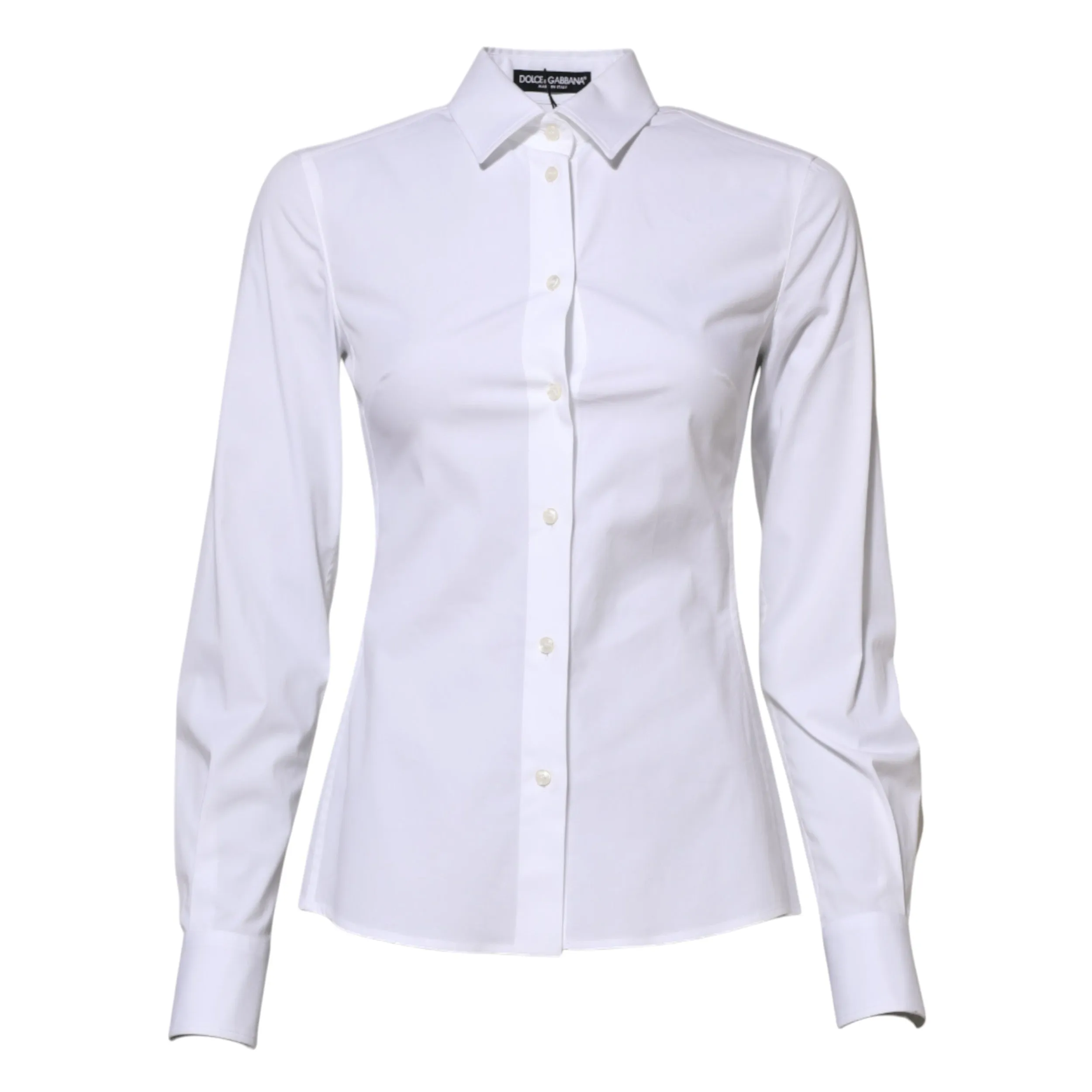 White Cotton Long Sleeves Collared Shirt Top sold by Lord & Taylor product image thumbnail 5