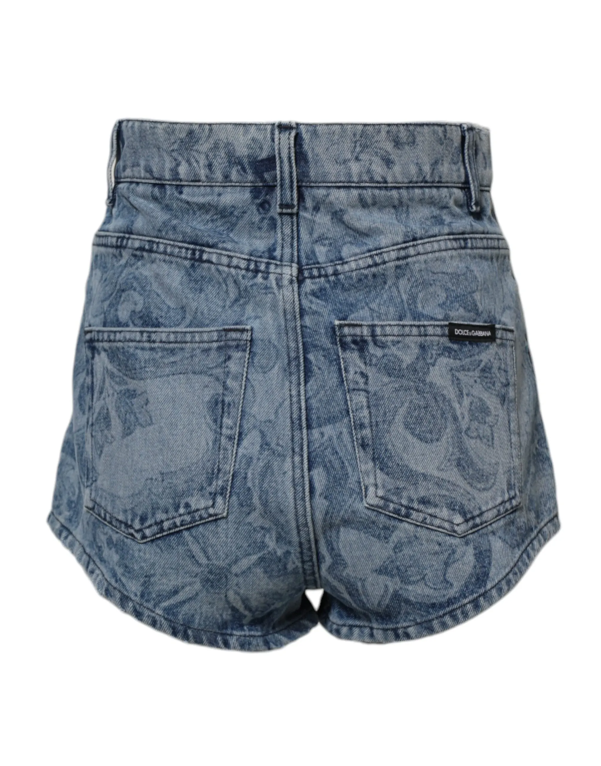 Blue Floral Print Denim Cotton Hot Pants Shorts sold by Lord & Taylor product image thumbnail 3