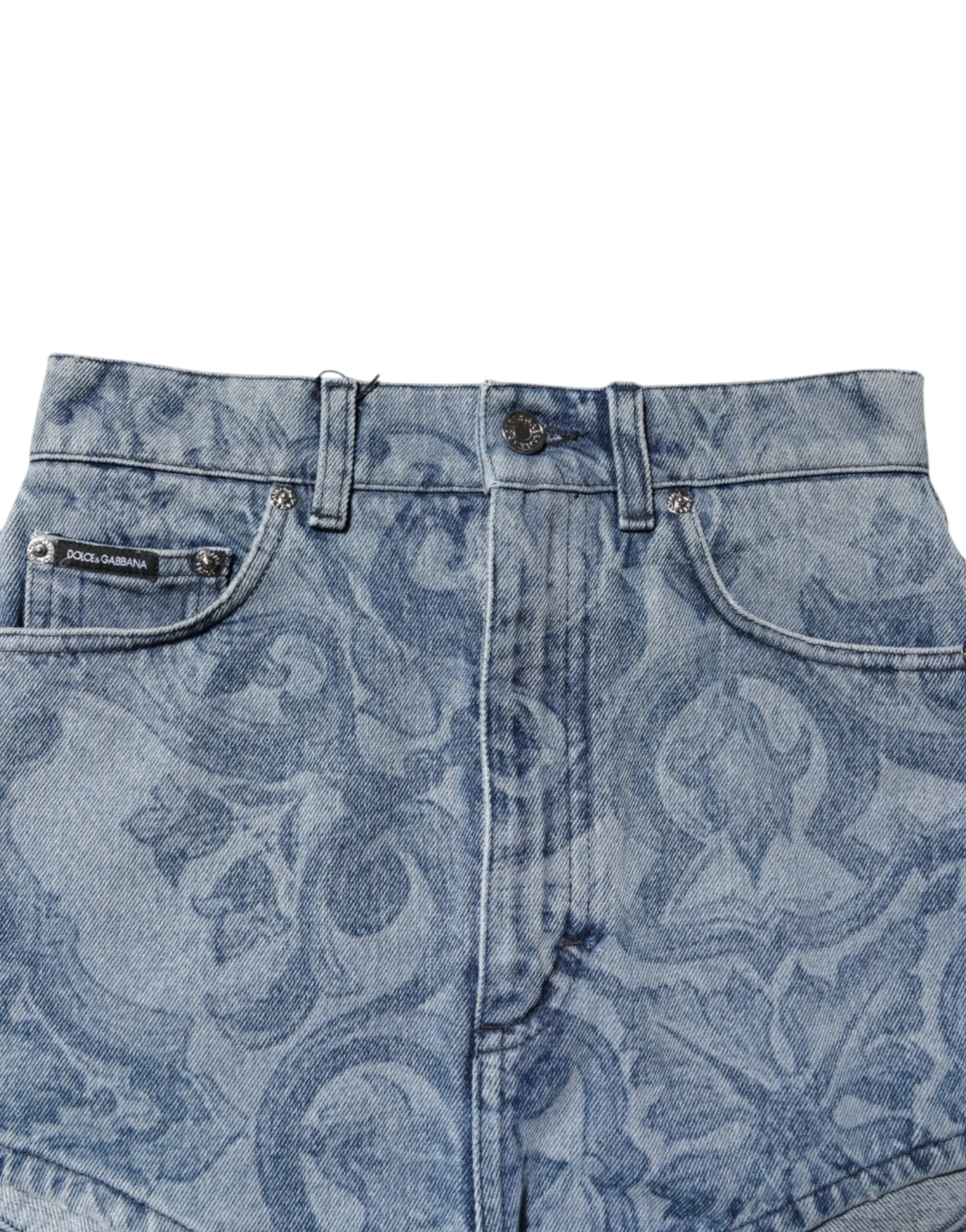 Blue Floral Print Denim Cotton Hot Pants Shorts sold by Lord & Taylor product image thumbnail 4